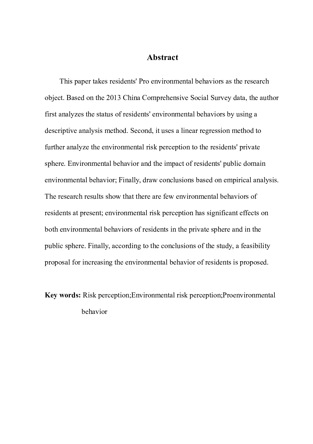 环境风险感知与亲环境行为的关系研究&mdash;&mdash;基于CGSS（2013）的实证分析-14069字.docx 第2页