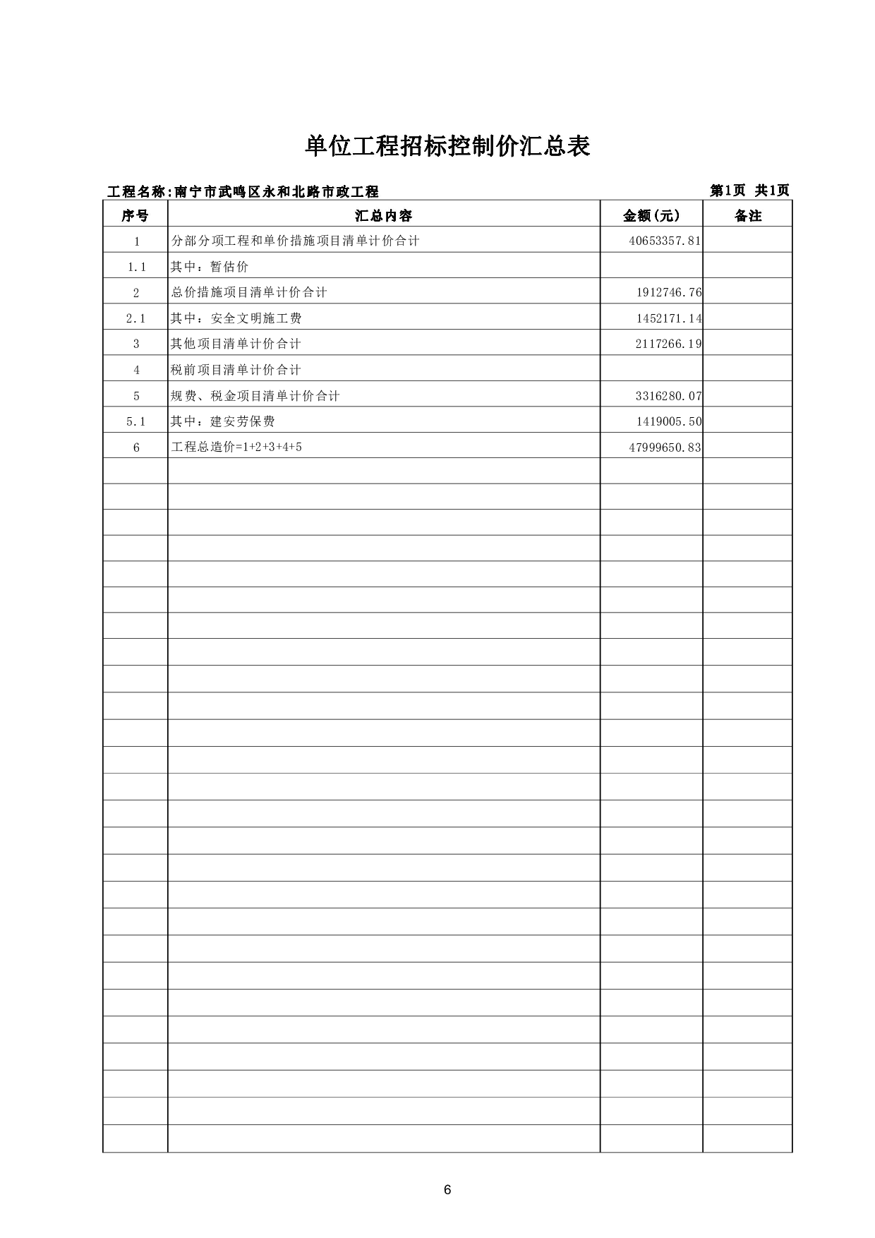 南宁市武鸣区永和北路市政工程施工图预算-18493字.pdf 第9页