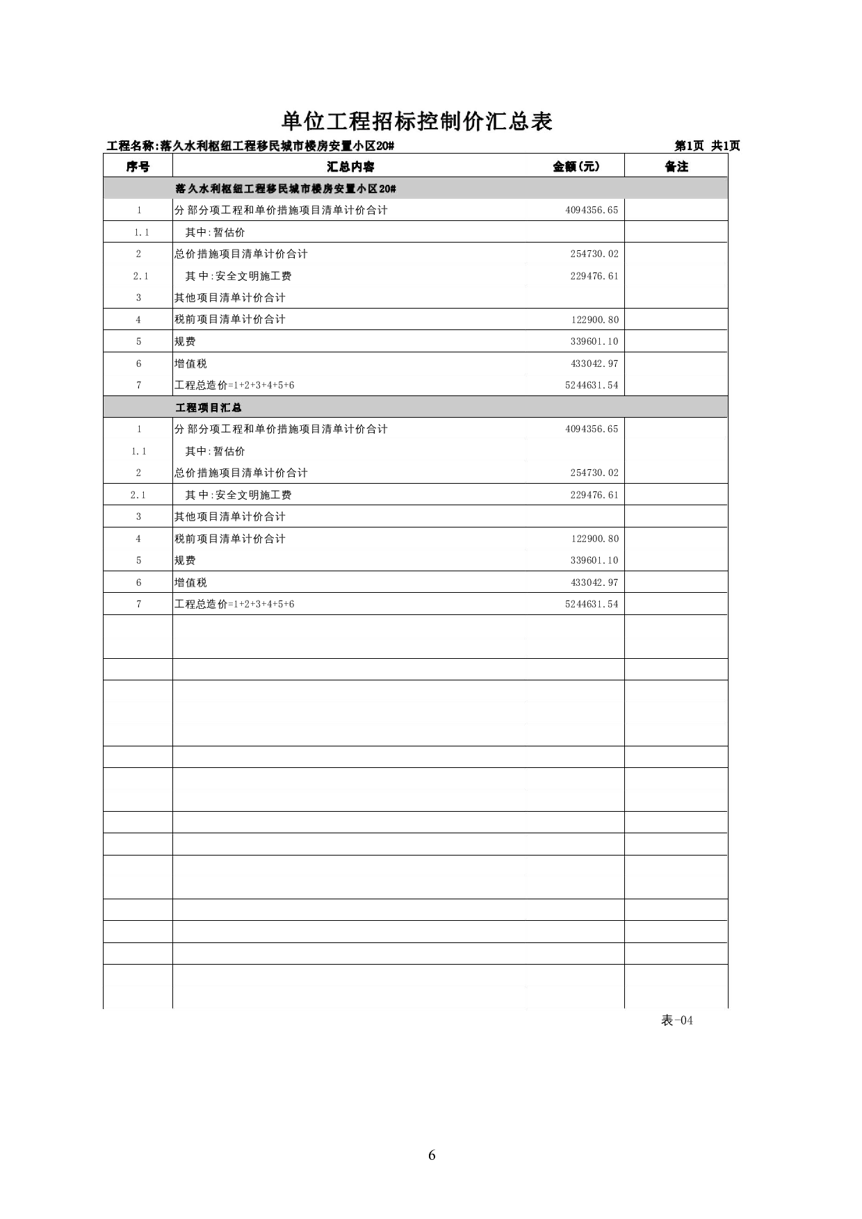 落久水利枢纽工程移民城市楼房安置小区20#施工图预算-15057字.docx 第10页