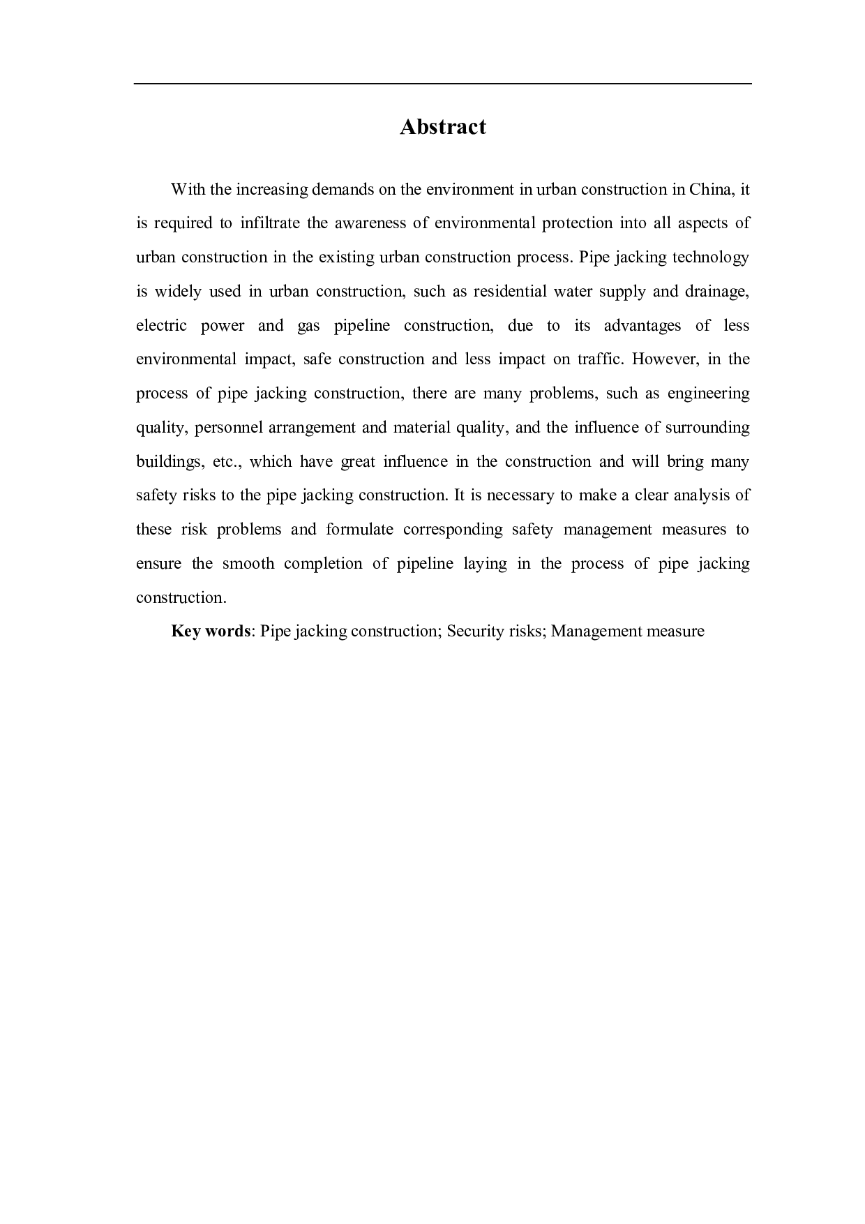 顶管工程中施工安全风险管理分析-3856字.pdf 第1页