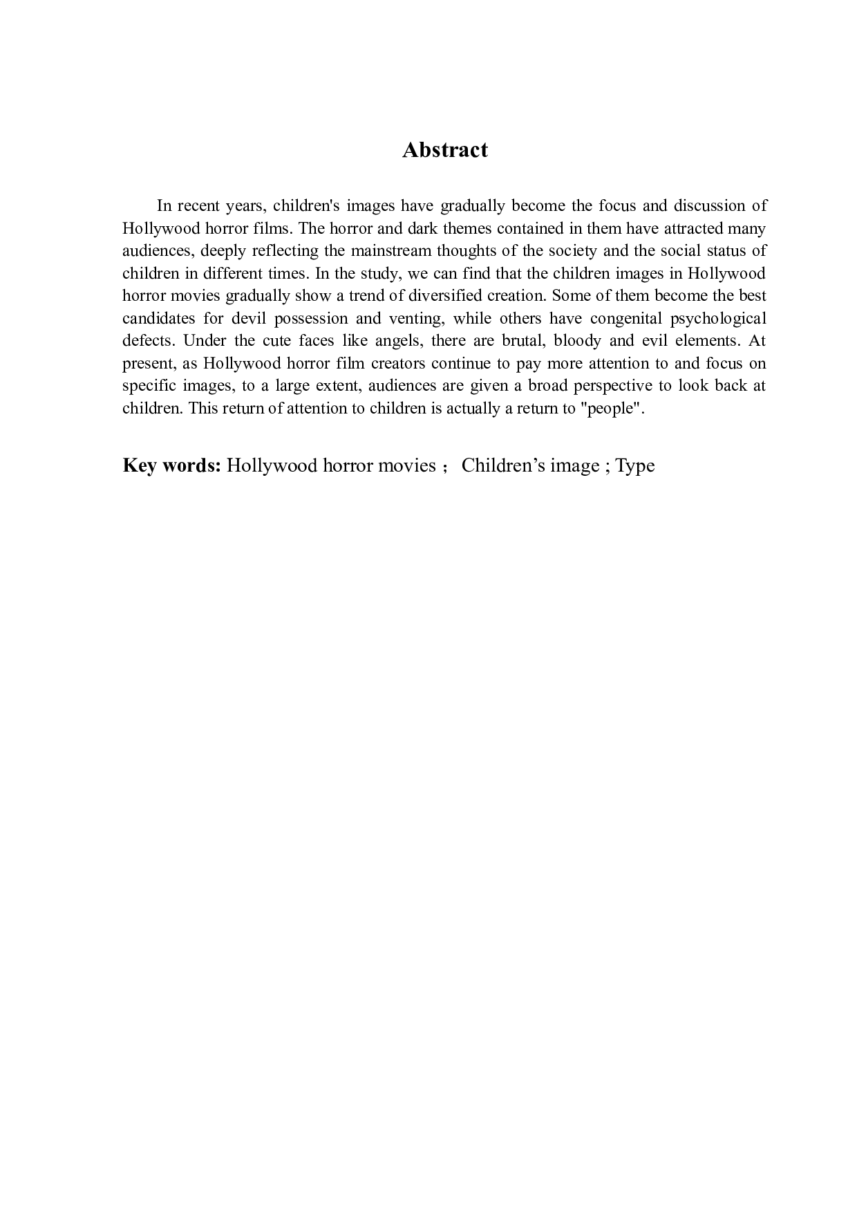 浅析21世纪以来好莱坞恐怖电影中的儿童形象-9238字.docx 第3页