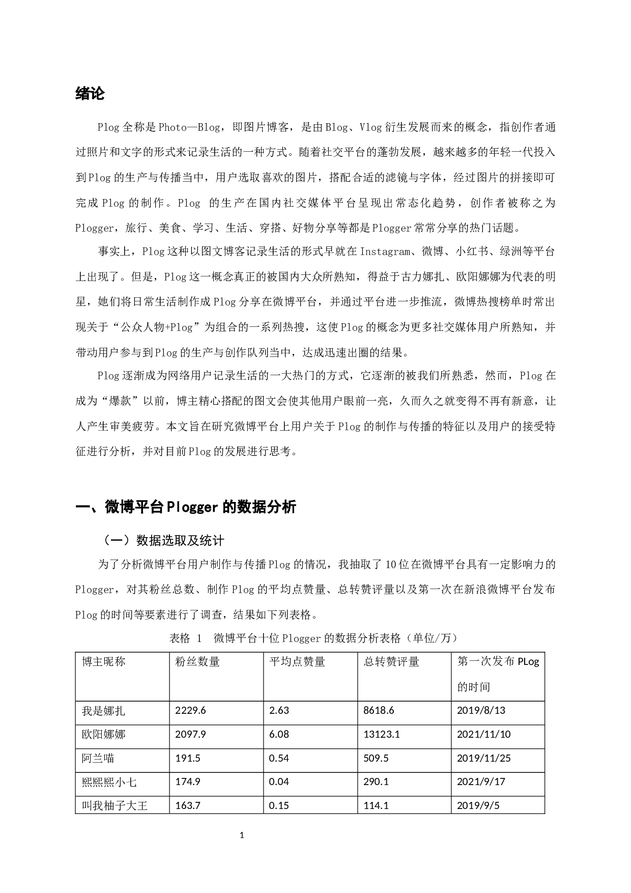 微博平台Plog的生产与传播分析-9486字.docx 第3页