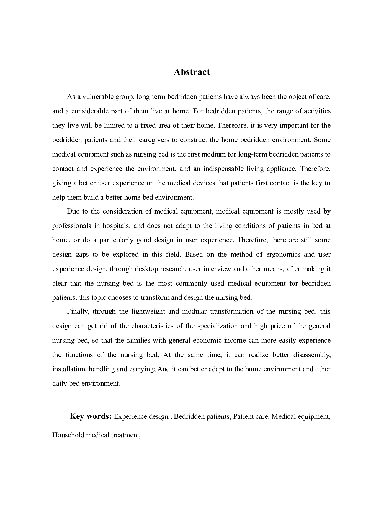 面向长期卧床病人的家用化医疗设备设计-11539字.docx 第2页