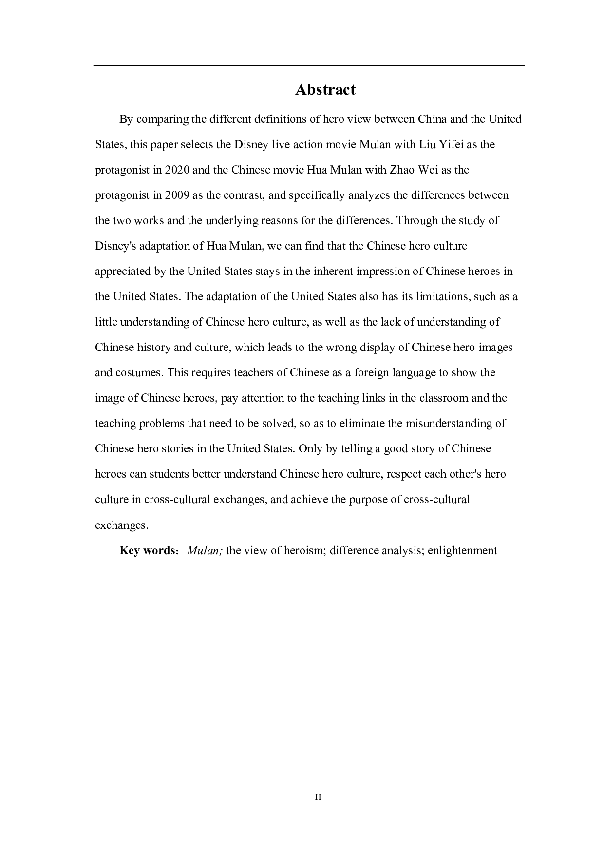 电影《花木兰》中的英雄观在美国对外汉语课堂中的应用-10445字.pdf 第1页