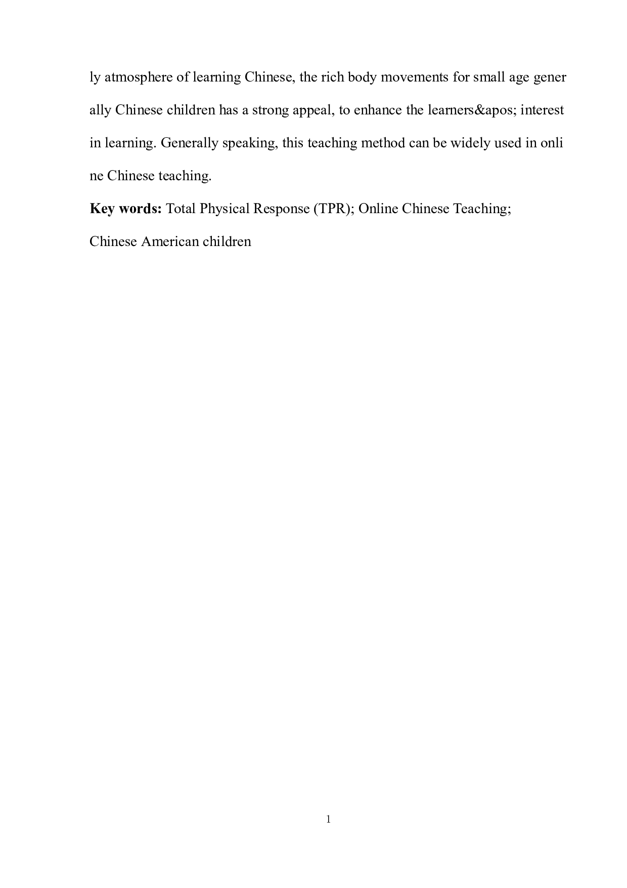 浅析TPR教学法在美国华裔儿童线上汉语教学中的应用-13532字.docx 第6页