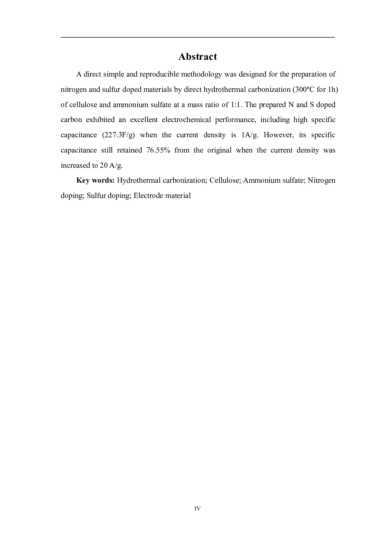 通过纤维素和硫酸铵直接水热碳化获得氮、硫掺杂碳用于超级电容器的研究-5241字.pdf 第2页