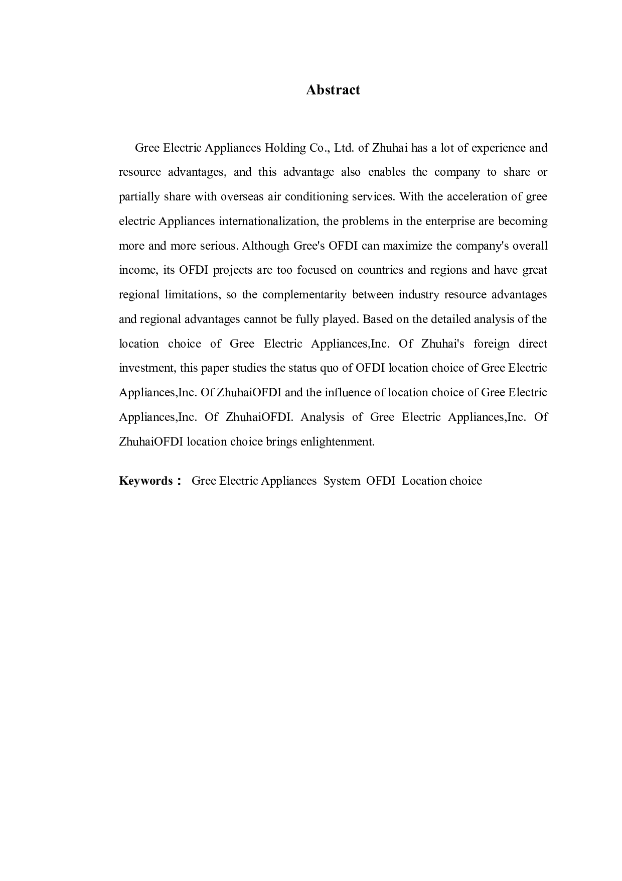 OFDI区位选择问题研究&mdash;&mdash;以珠海格力电器股份有限公司为例-13458字.doc 第2页
