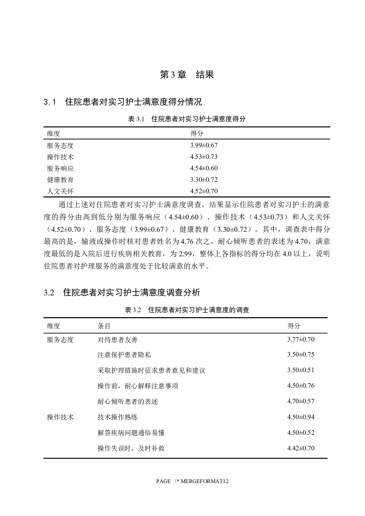 住院患者对实习护士满意度的调查与分析&mdash;&mdash;某三甲医院为例-8432字.docx 第8页