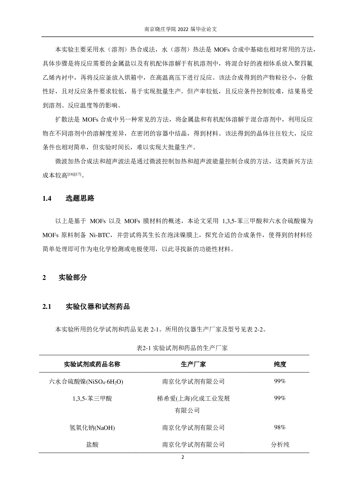 Ni膜为基底的 Ni金属MOFs材料的合成及性质研究-6292字.pdf 第4页