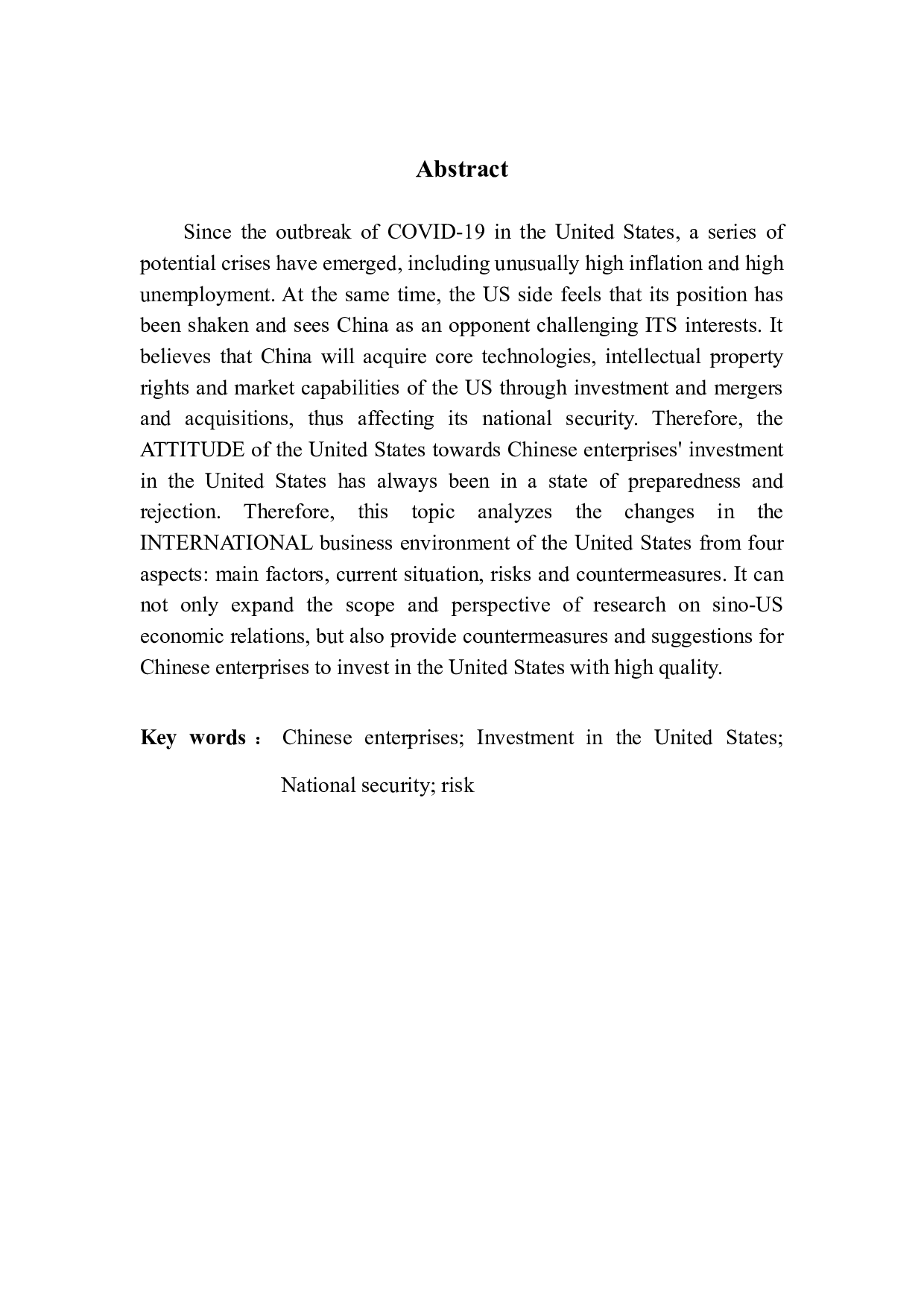 逆全球化背景下美国国际商务环境变化及风险研究-15405字.docx 第2页