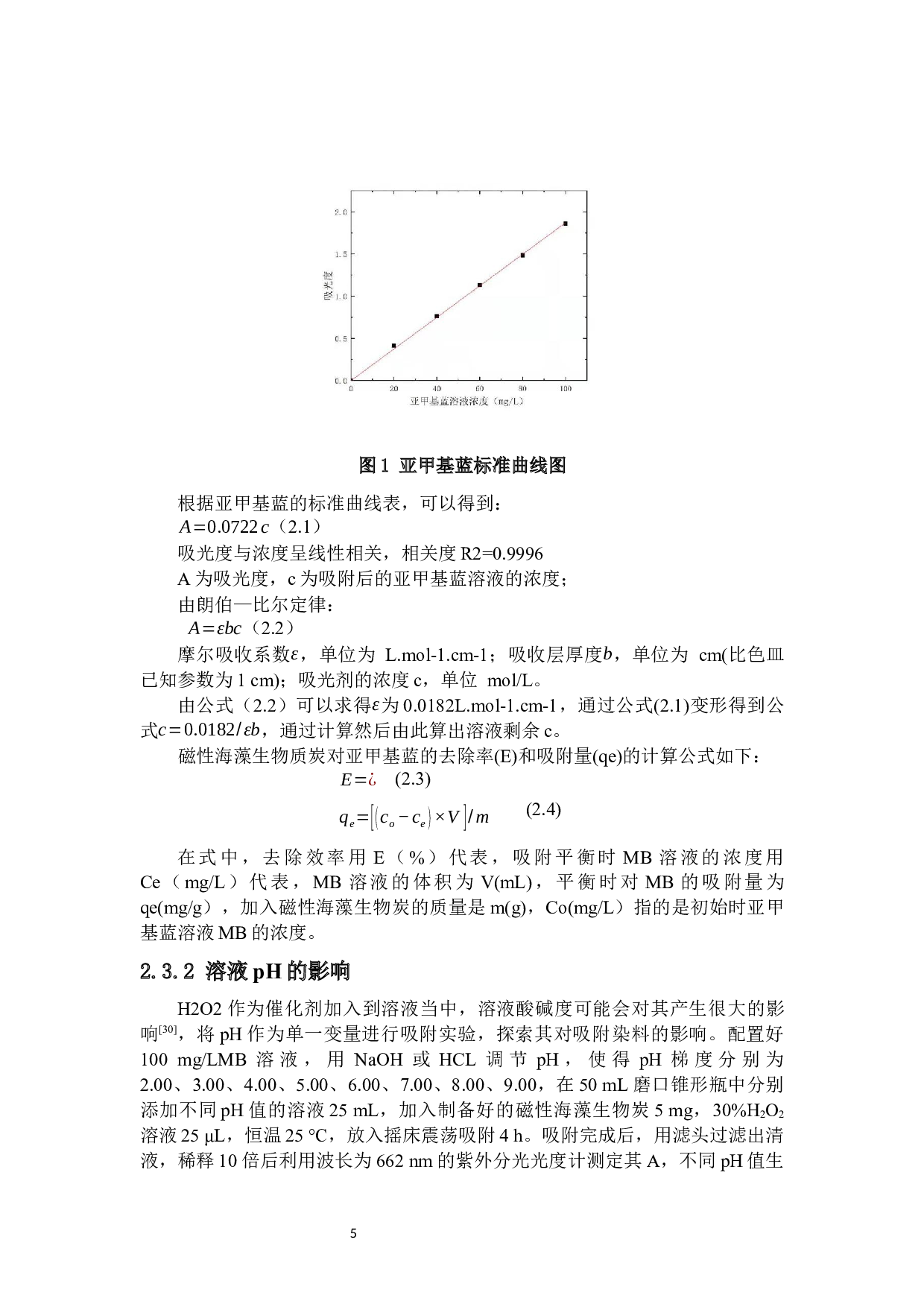 磁性海藻炭的制备及其吸附亚甲基蓝的性能研究-8798字.docx 第9页