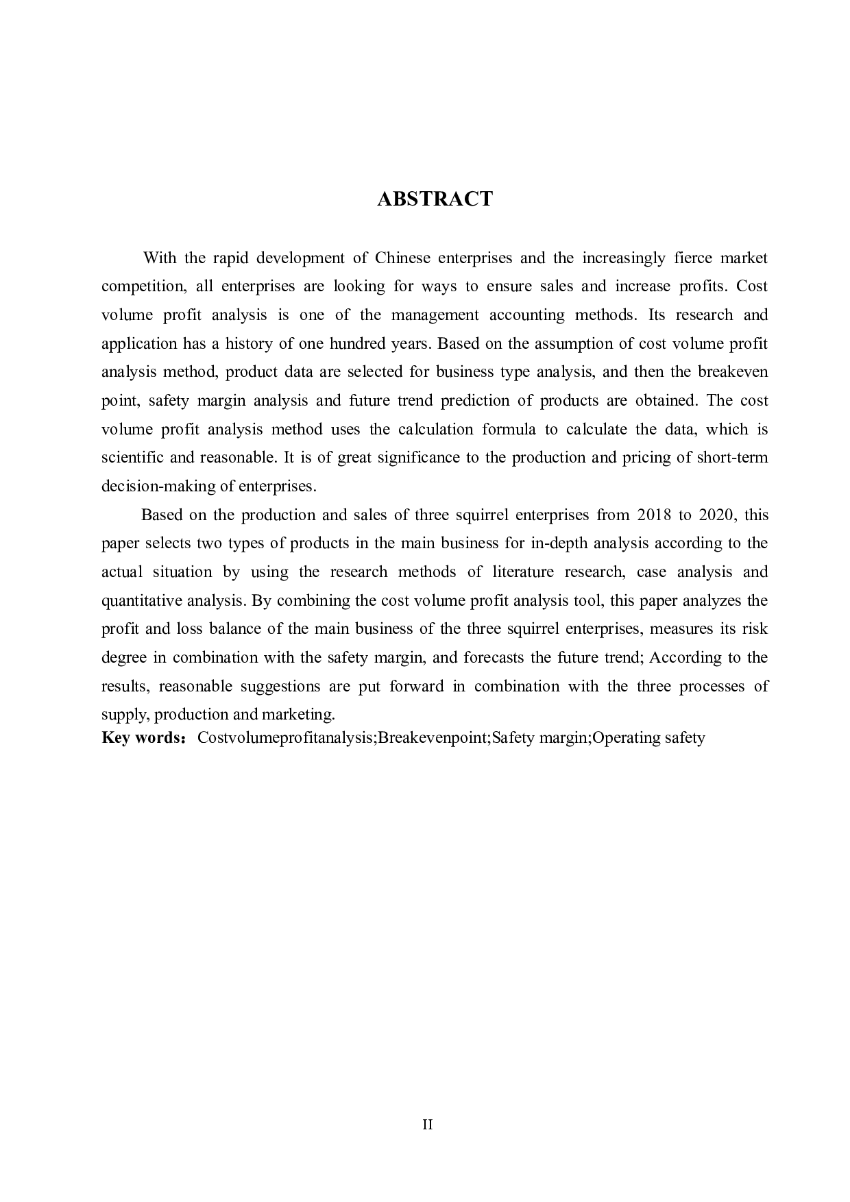 探究本量利分析在三只松鼠企业决策中的应用-9547字.docx 第2页