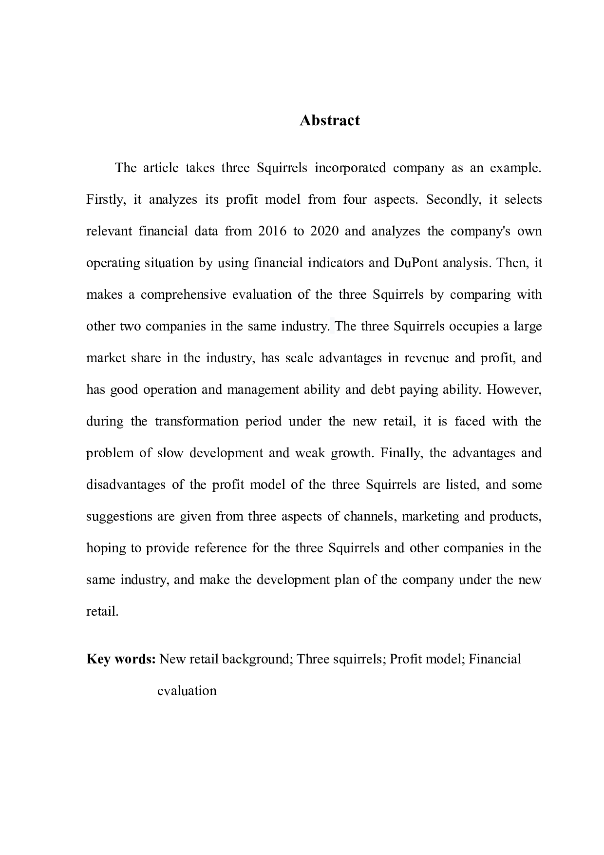 新零售背景下企业盈利模式及其财务评价研究-16644字.pdf 第1页