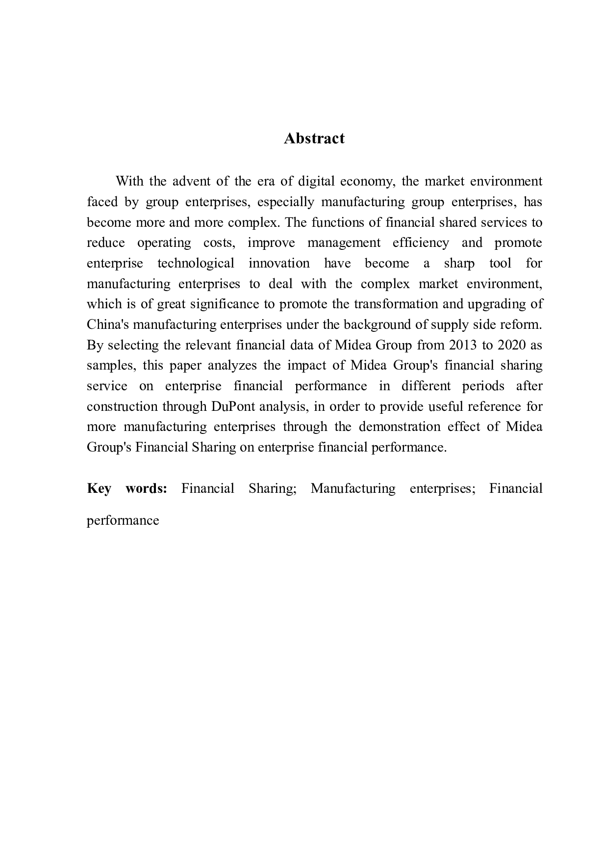 财务共享中心的建设对制造业企业绩效影响&mdash;&mdash;以美的集团为例-15755字.pdf 第2页