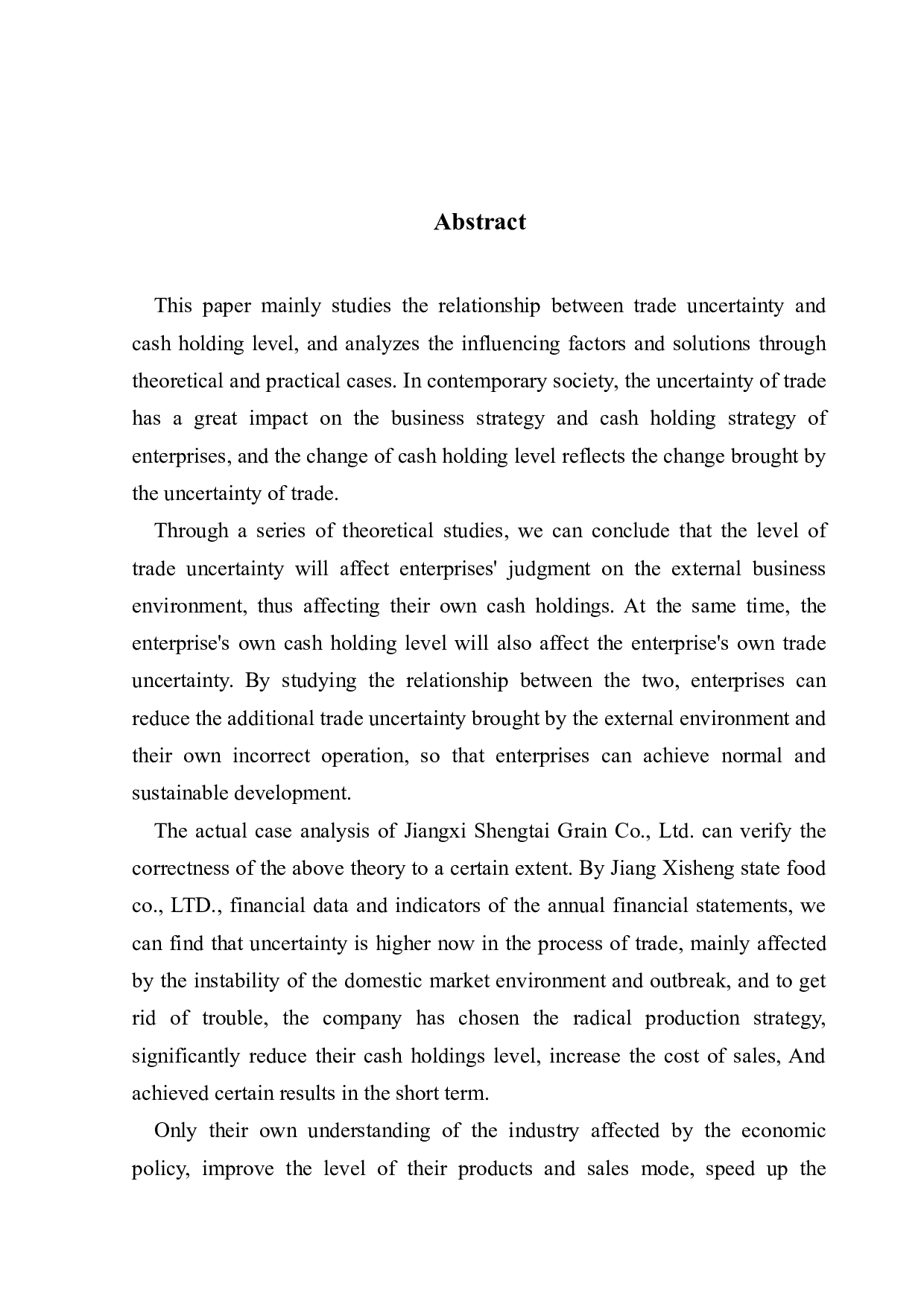 贸易不确定性与现金持有水平&mdash;&mdash;以A公司为例-12784字.docx 第2页