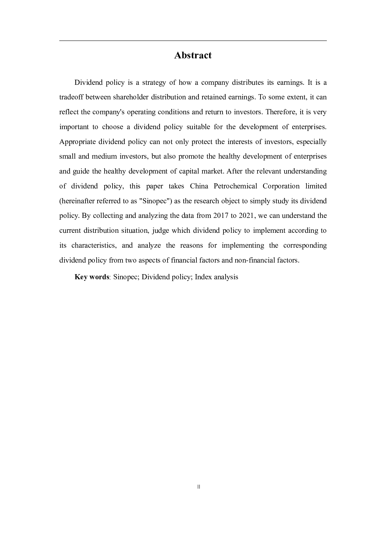 中国石油化工股份有限公司股利政策研究-6153字.pdf 第3页