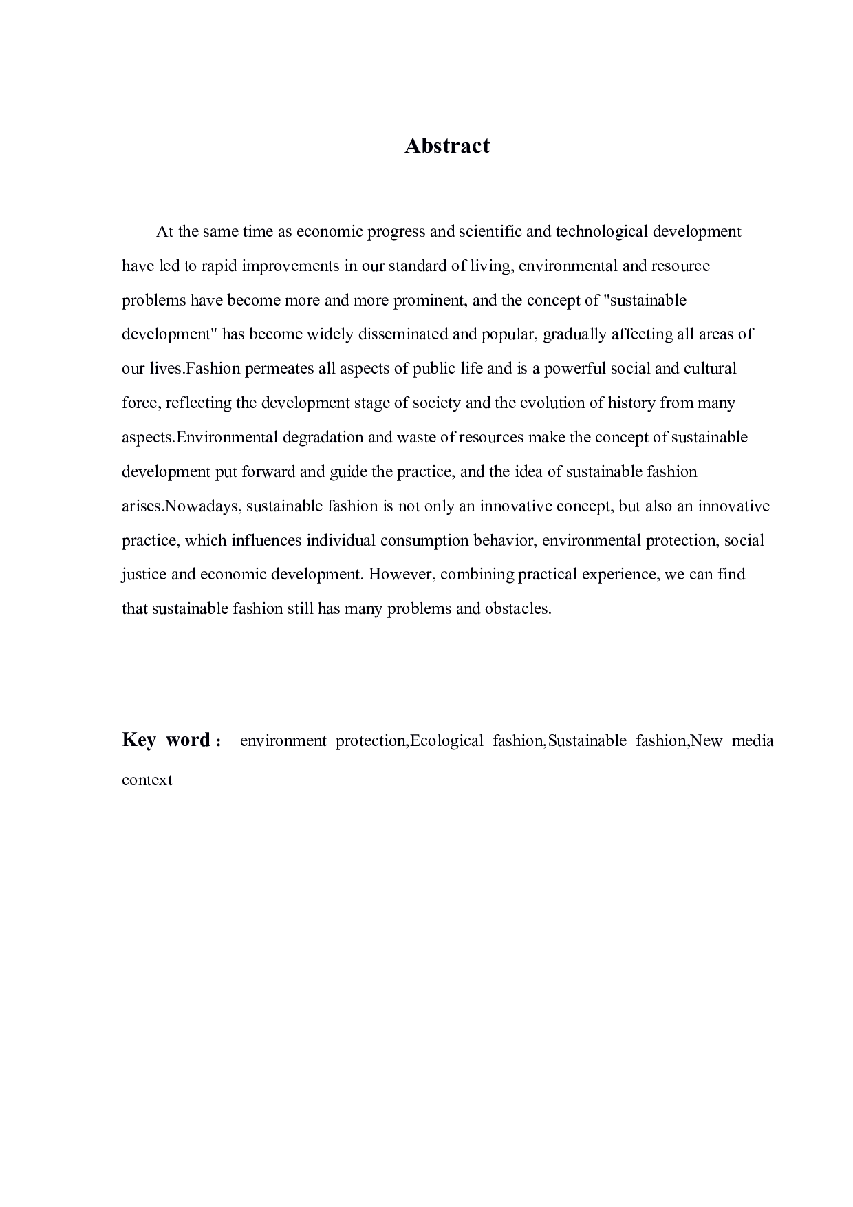 新媒体语境下创意赋能可持续性时尚模式研究-9288字.pdf 第1页