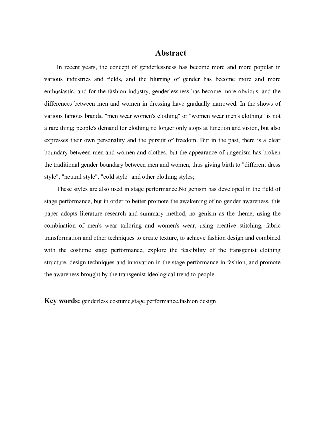 无性别主义视域下服装展演舞台艺术创新探究-12737字.pdf 第1页
