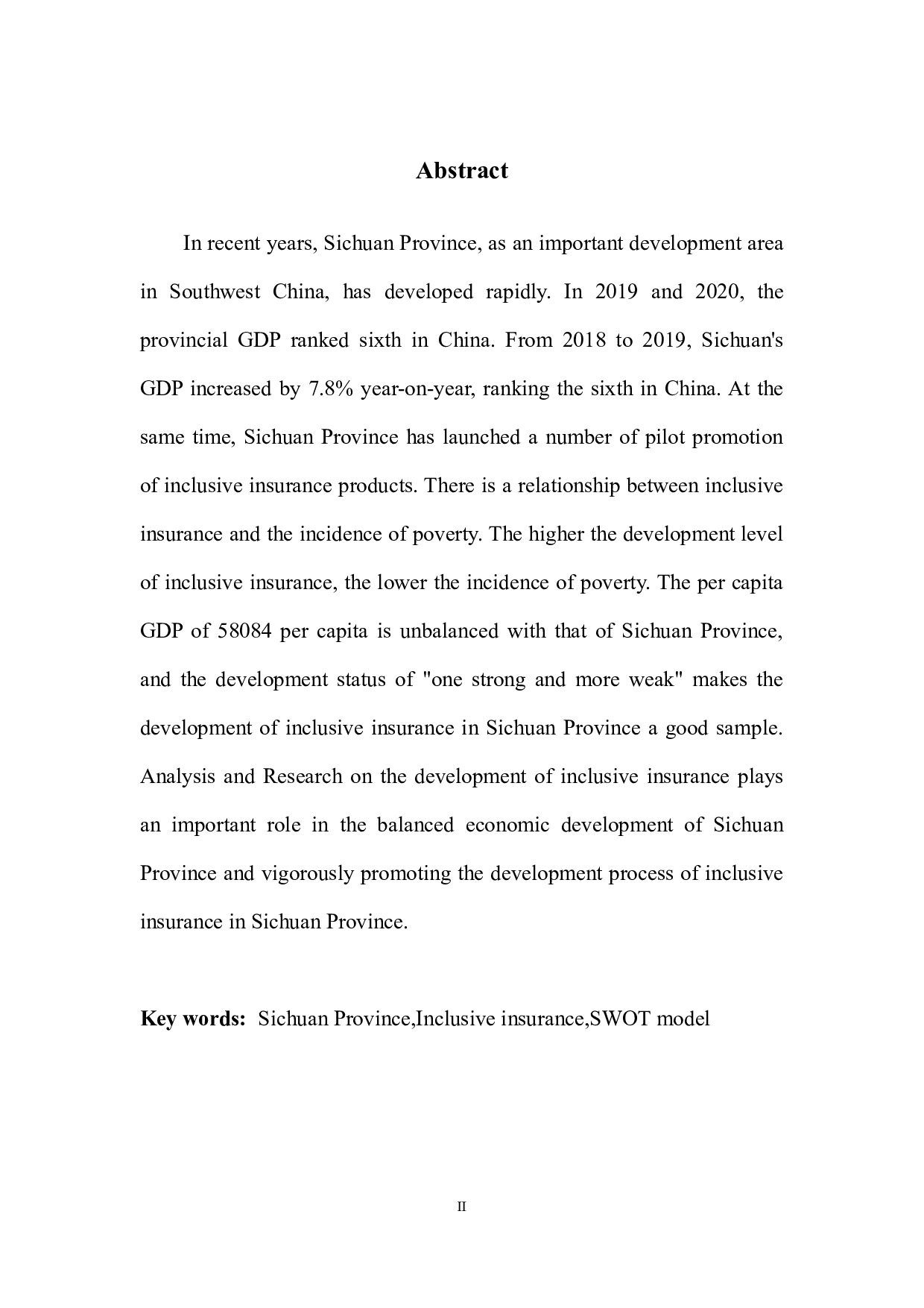 基于四川省普惠保险发展的SWOT模型分析-9672字.docx 第3页