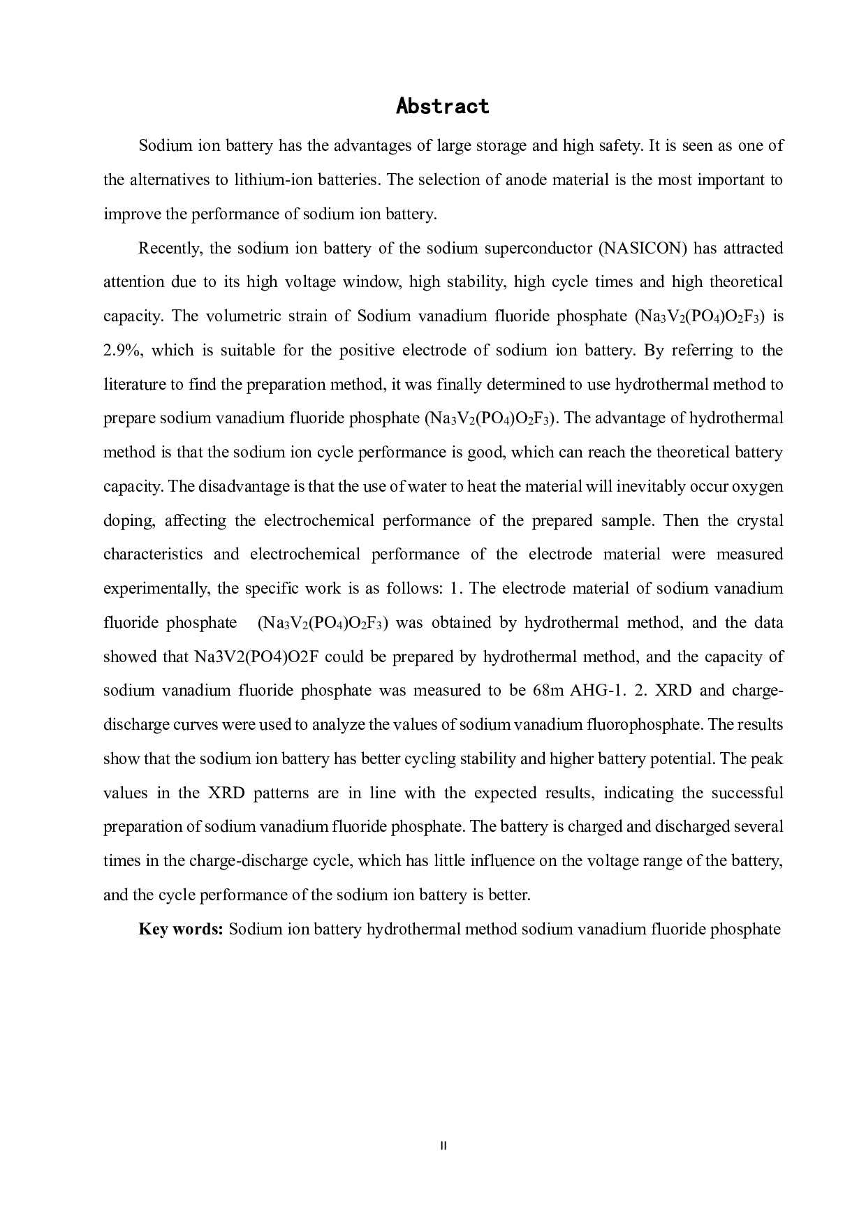 探究以水热法制备氟磷酸钒钠的晶体结构与电化学性能-11430字.pdf 第2页
