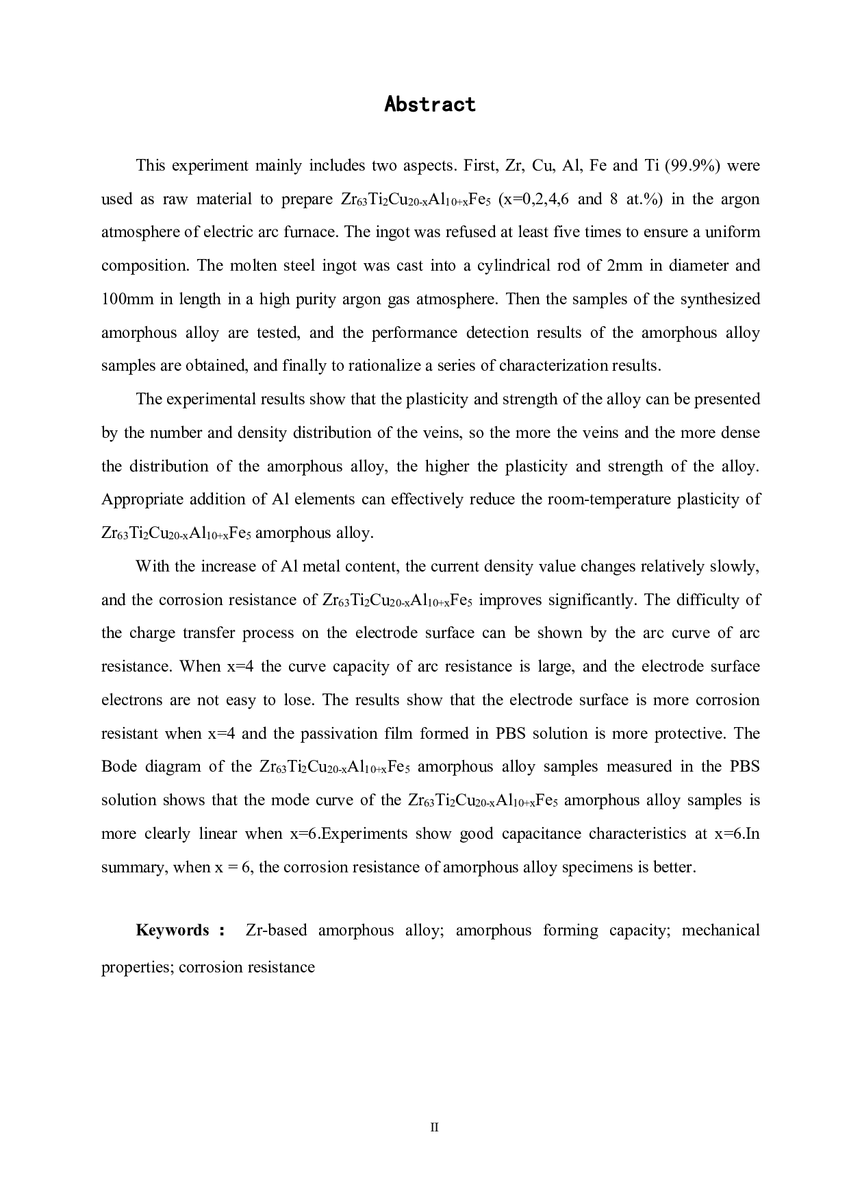 新型Zr63Ti2Cu20-xAl10+xFe5系非晶合金的制备与性能研究-13340字.pdf 第2页