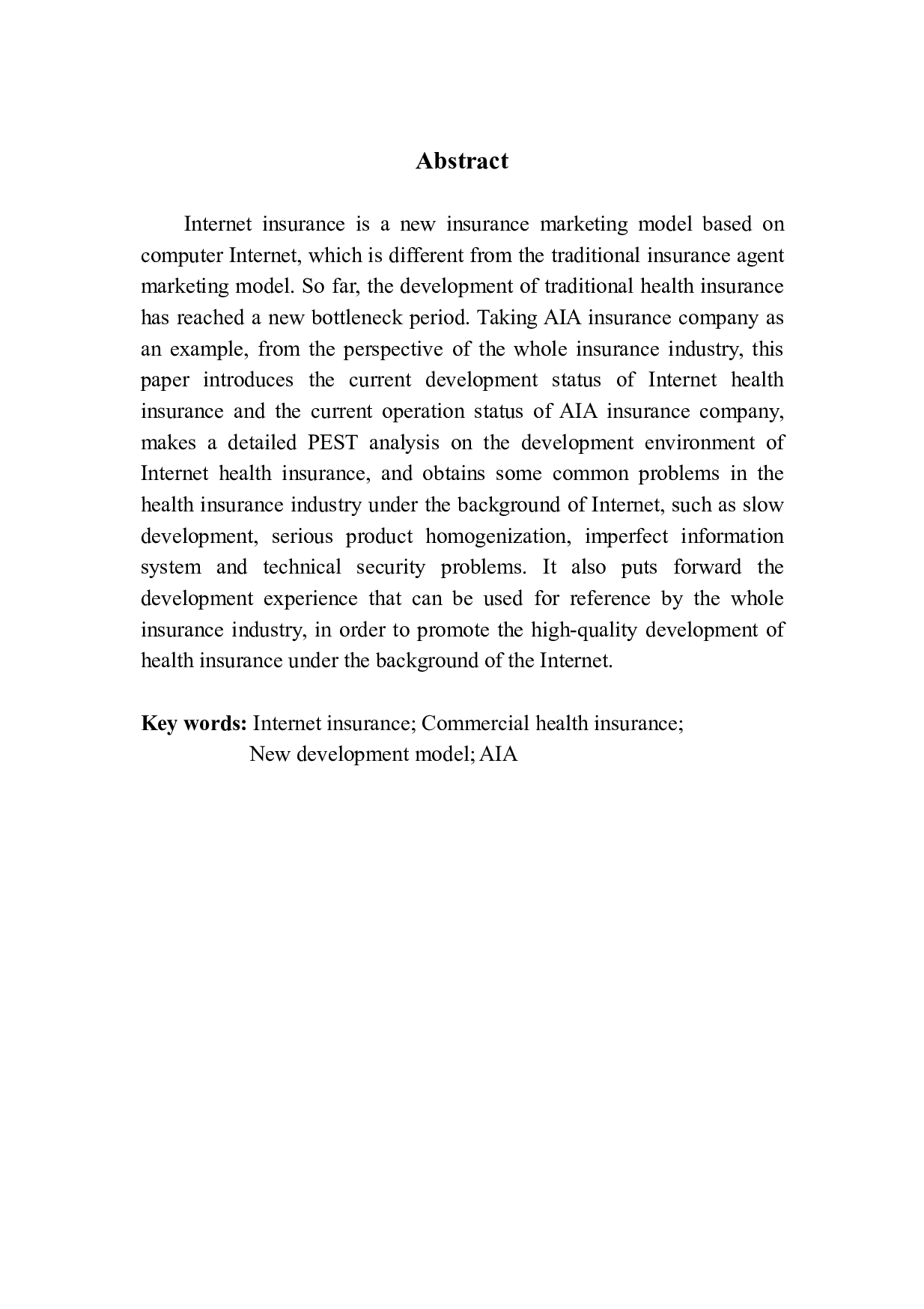 基于互联网模式商业健康保险的问题与对策&mdash;&mdash;以AIA公司为例-12198字.pdf 第2页