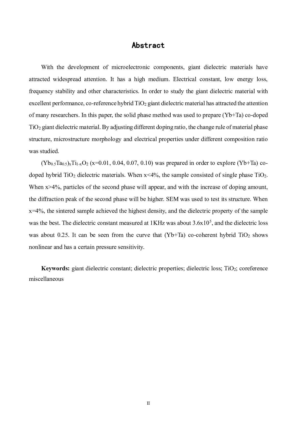 （Yb+Ta）共掺杂 TiO2巨介电材料的微观结构及电学性能研究.pdf 第2页