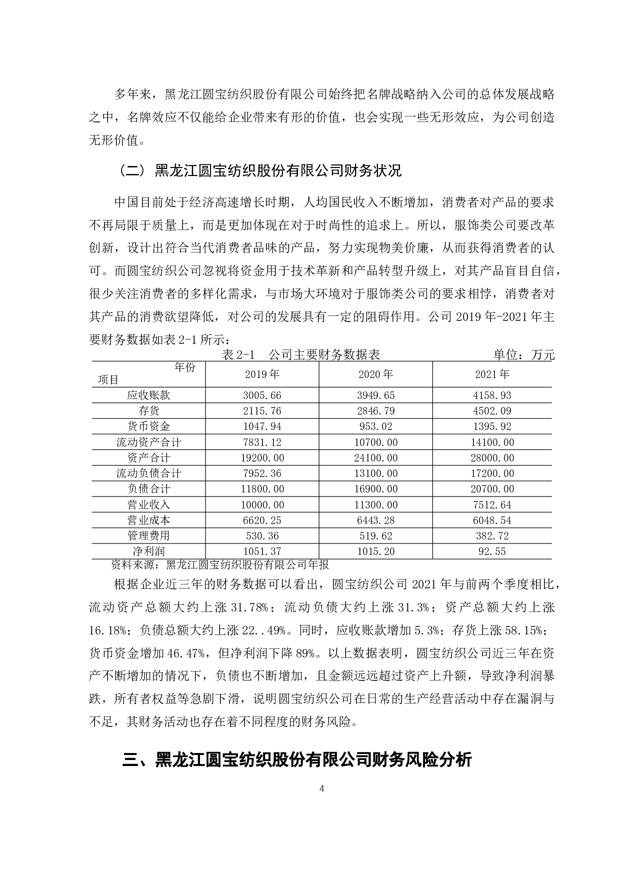 黑龙江圆宝纺织股份有限公司财务风险分析与控制-10841字.doc 第7页