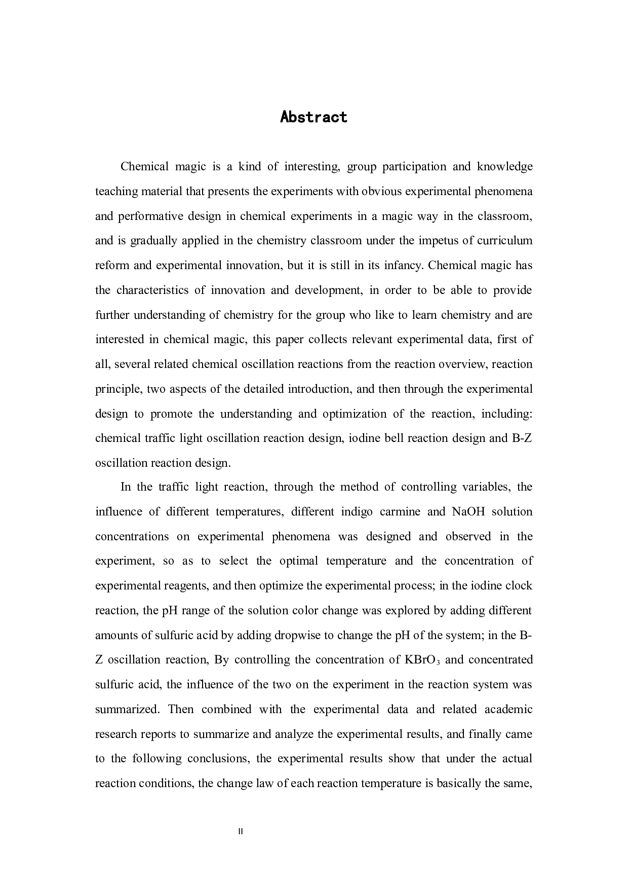 振荡反应形成的化学魔术设计实验研究-14752字.docx 第2页