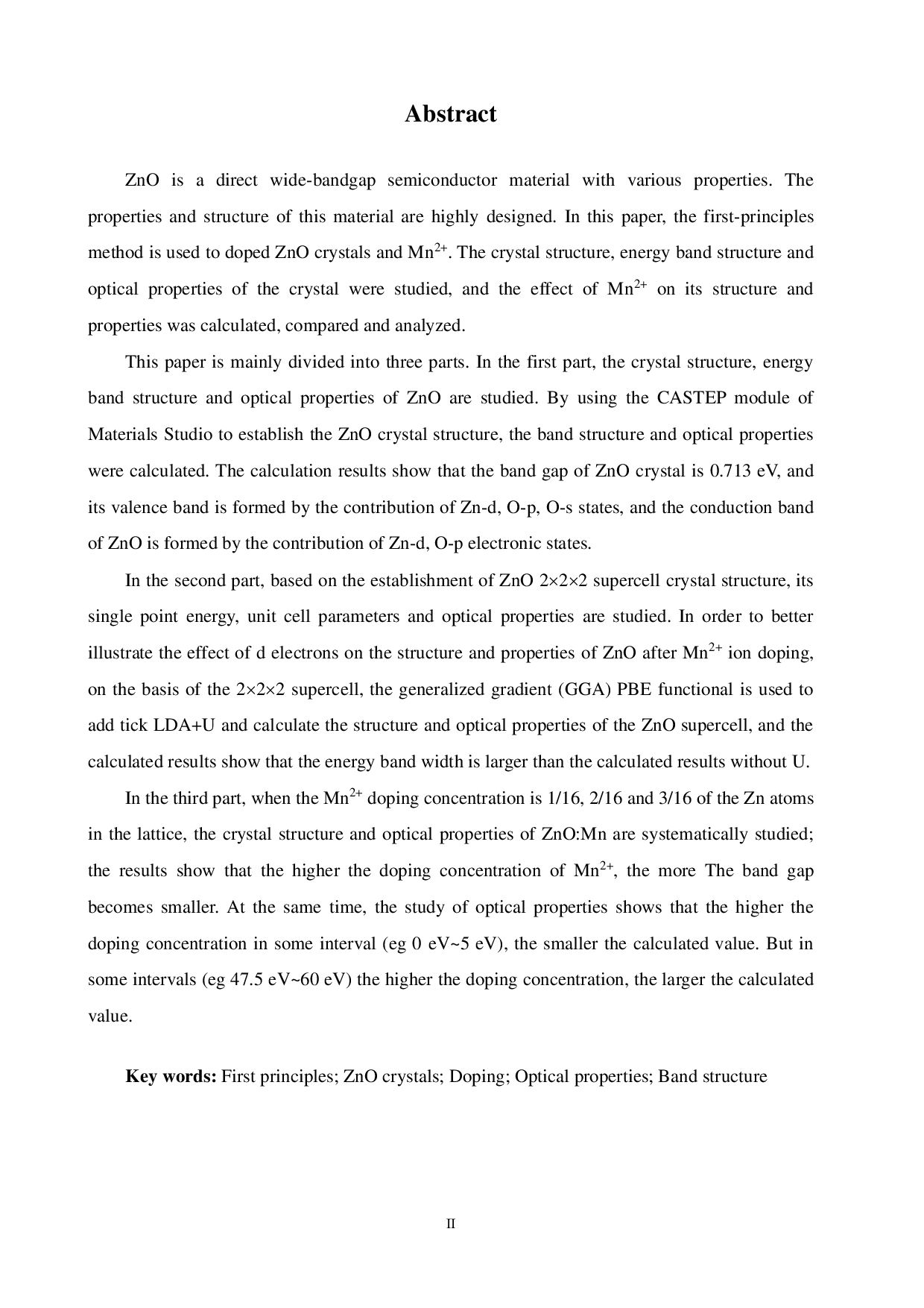 Mn2+掺杂 ZnO 的第一性原理研究-13373字.pdf 第2页