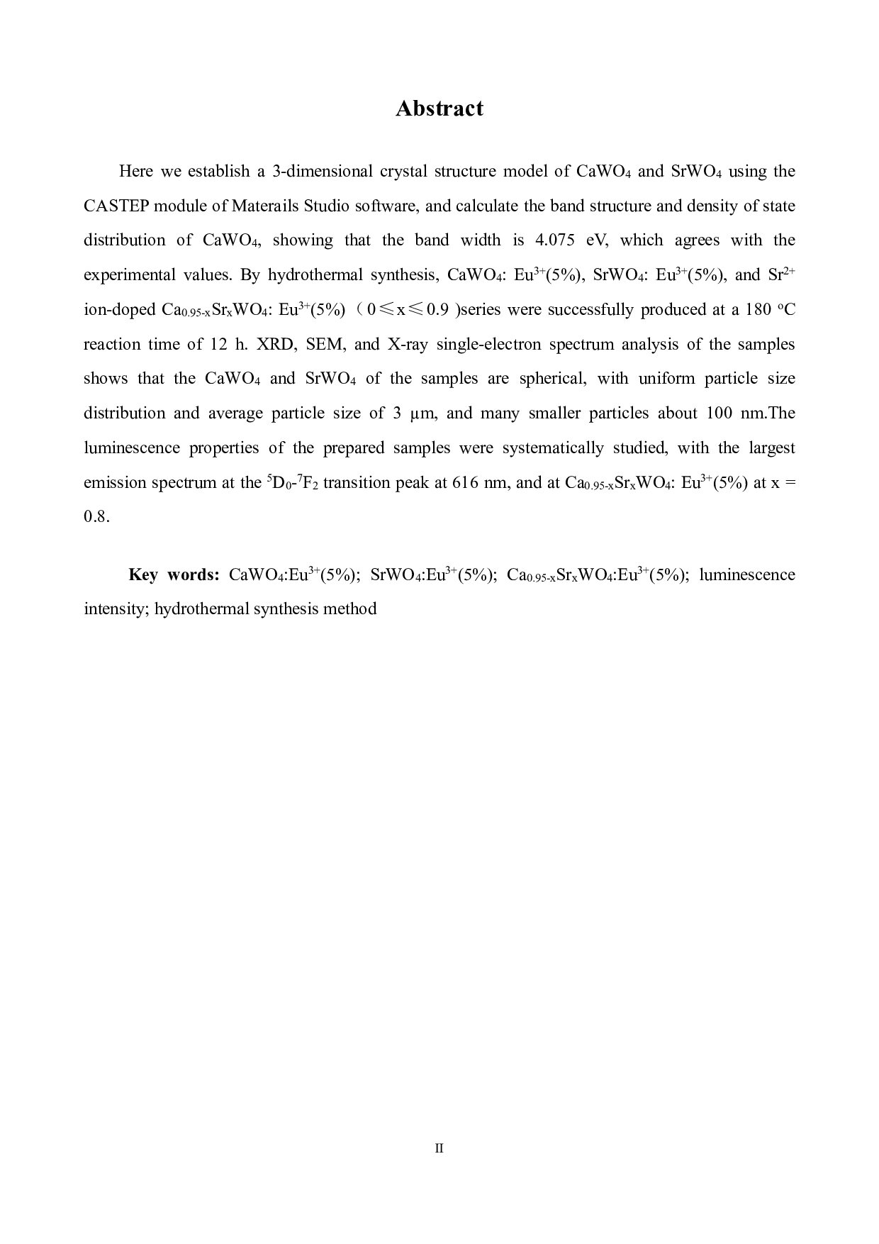 Ca1-xSrxWO4Eu3+纳米颗粒的制备和发光性能研究-14871字.pdf 第4页