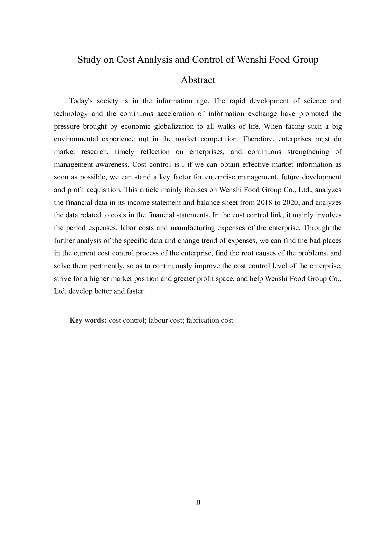 温氏食品集团成本分析与控制研究-15635字.docx 第2页