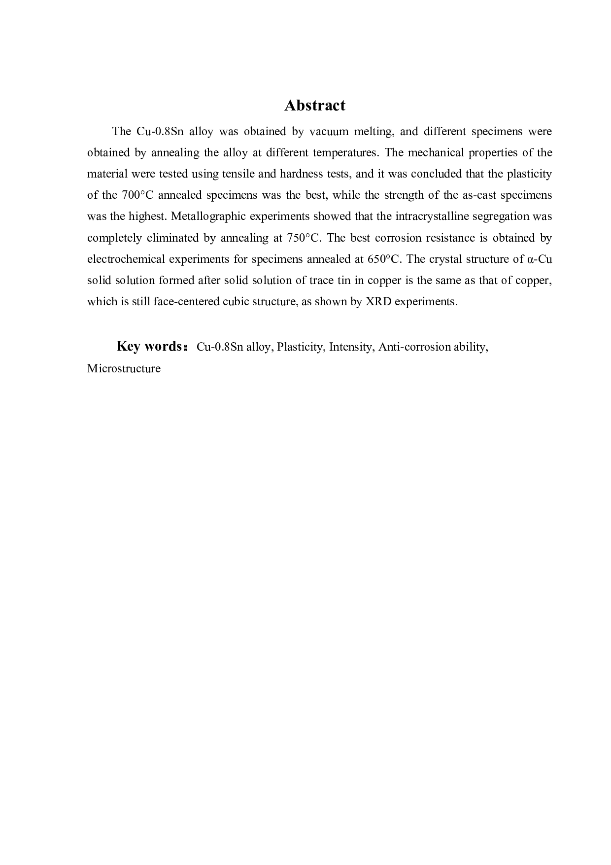 Cu-0.8Sn合金微观组织与性能研究-16805字.docx 第1页