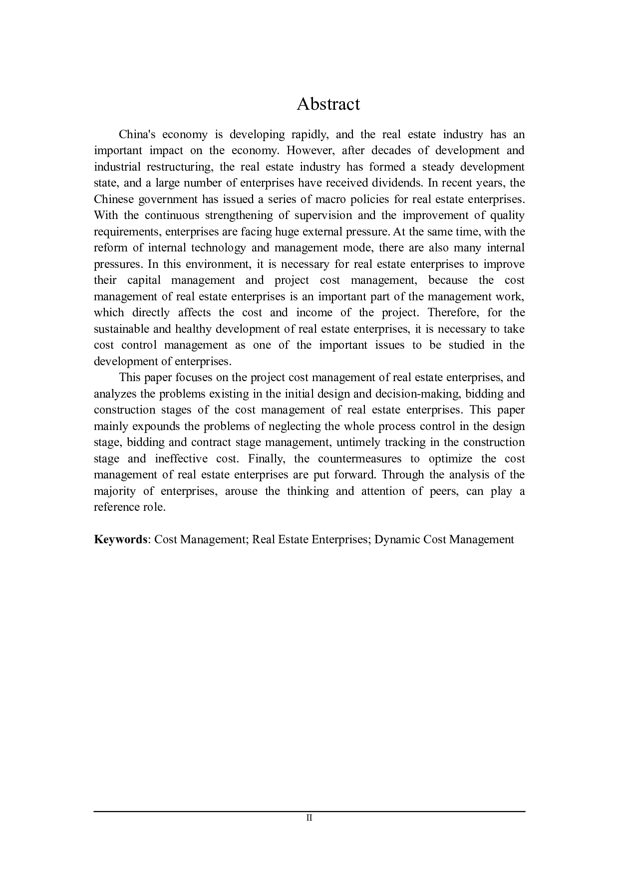 房地产企业成本管理研究-15623字.doc 第2页