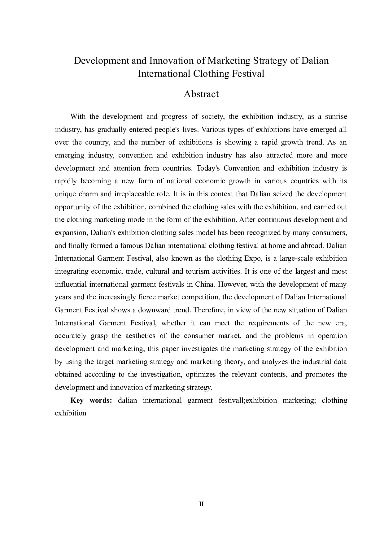 大连国际服装节营销策略的开发与创新-13588字.docx 第2页