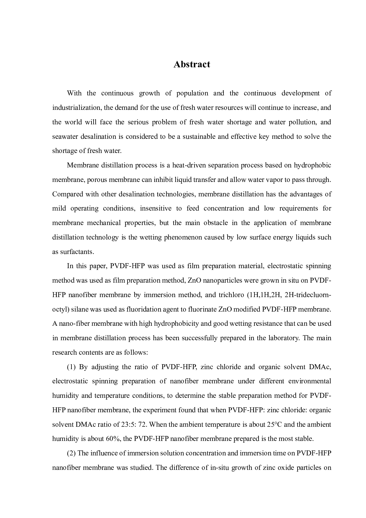 ZnO改性纳米纤维膜制备及其膜蒸馏抗润湿性能研究-18281字.pdf 第4页