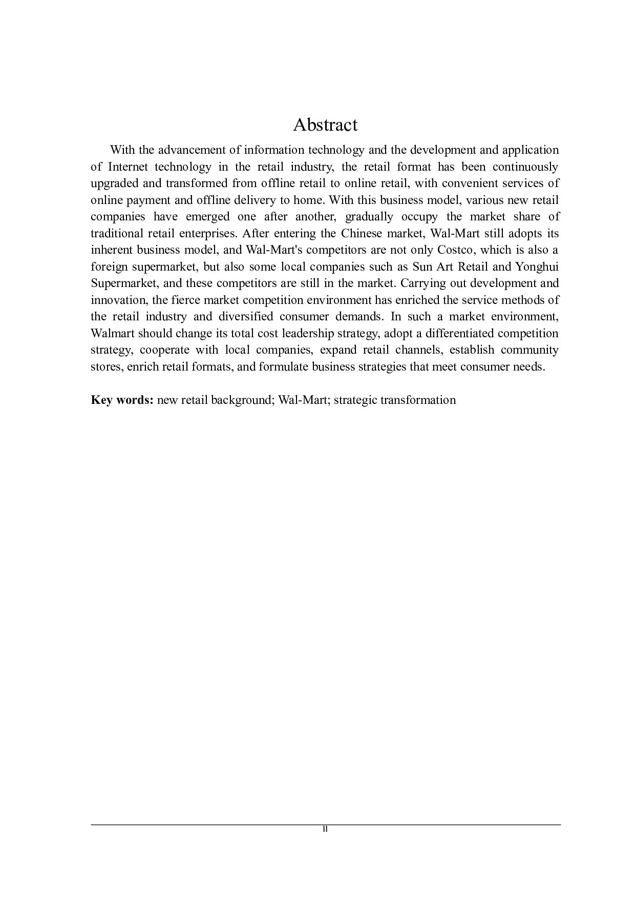 新零售背景下沃尔玛（中国）的经营战略转型研究-26487字.docx 第2页