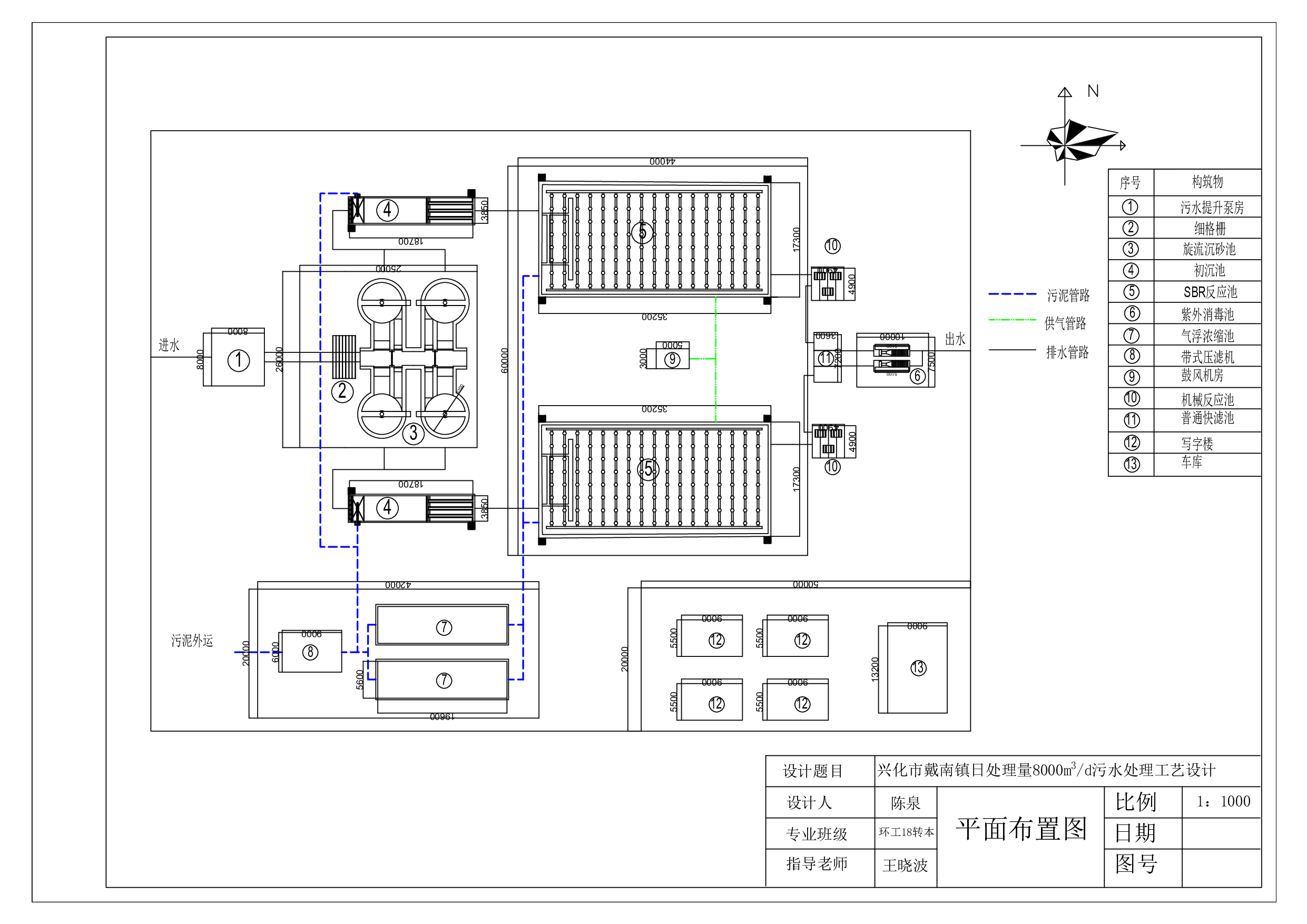 兴化市戴南镇日处理量8000m3d污水处理工艺设计-390字.pdf 第3页
