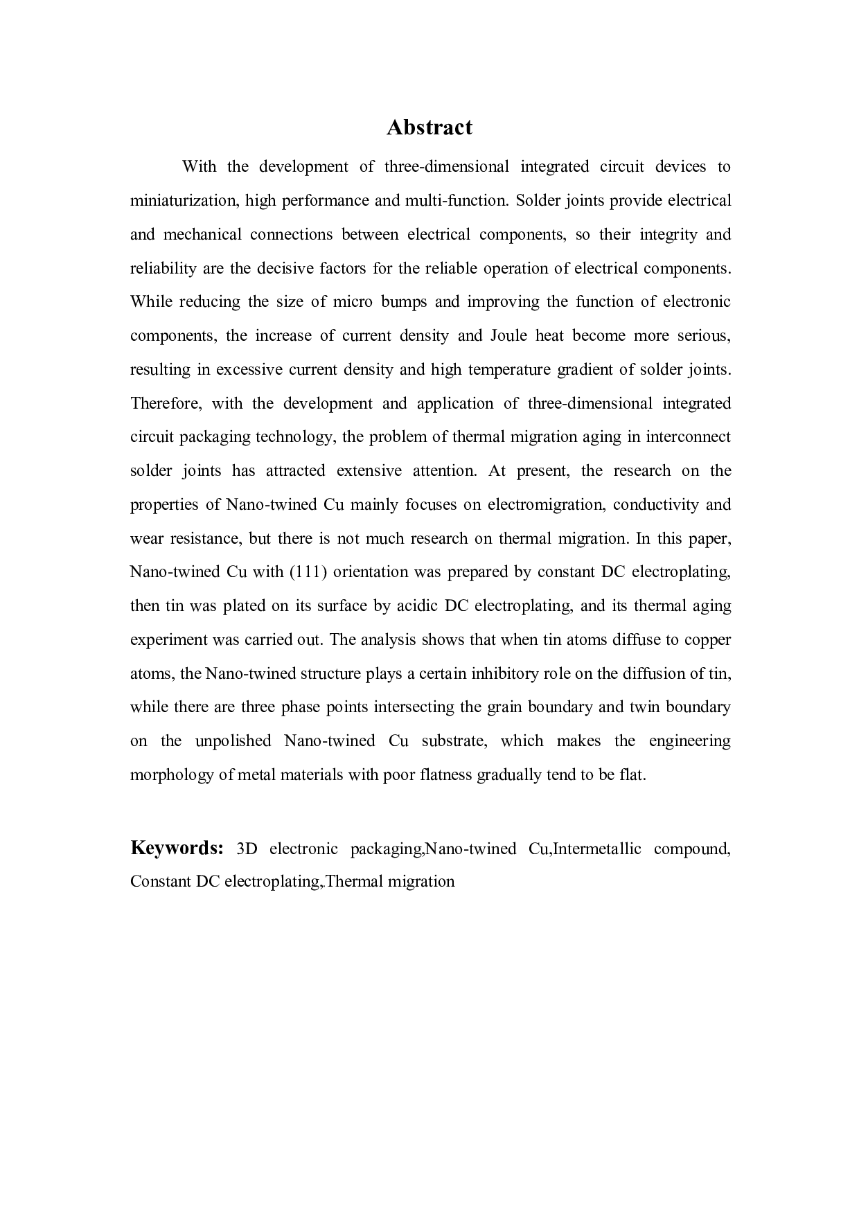 柱状纳米孪晶铜电迁移性能研究-17199字.pdf 第1页