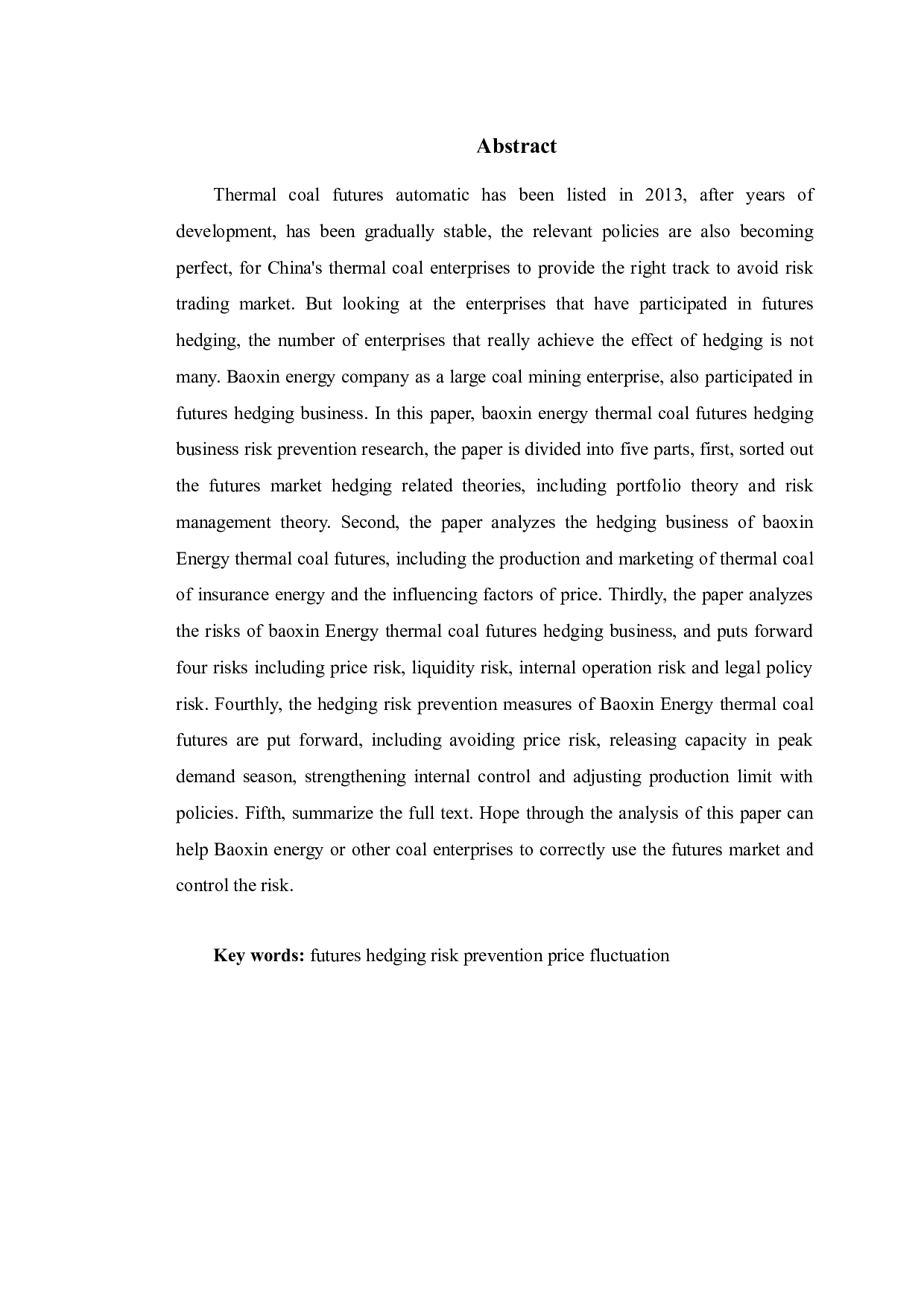 宝新能源动力煤期货套期保值业务的风险防范分析-10530字.docx 第2页