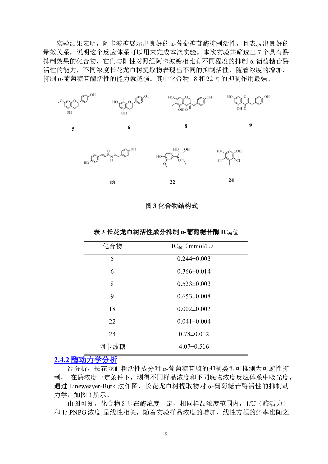 从酶动力学角度探讨长花龙血树提取物的糖苷酶抑制作用-8399字.doc 第9页