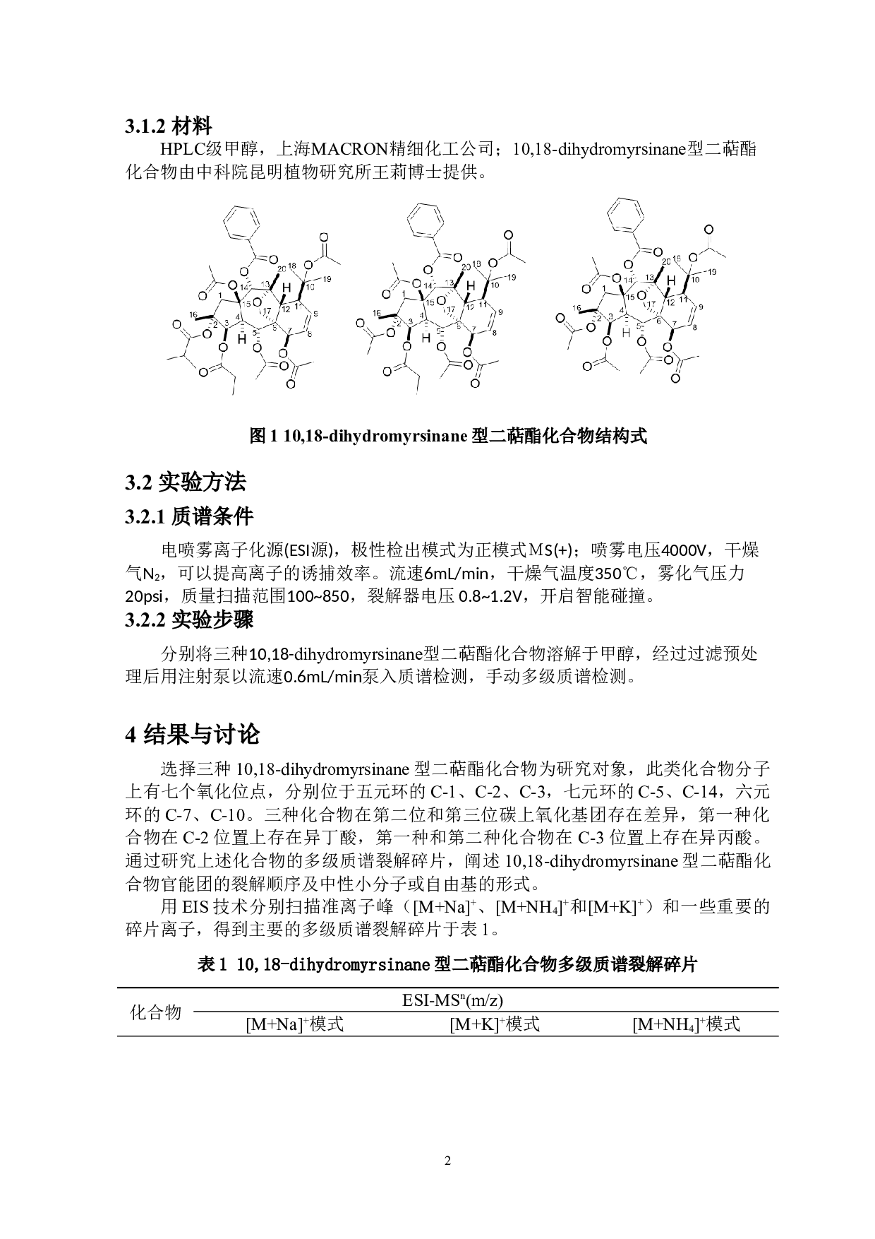 三种10,18-dihydromyrsinane型二萜酯的质谱裂解规律研究-6005字.doc 第5页