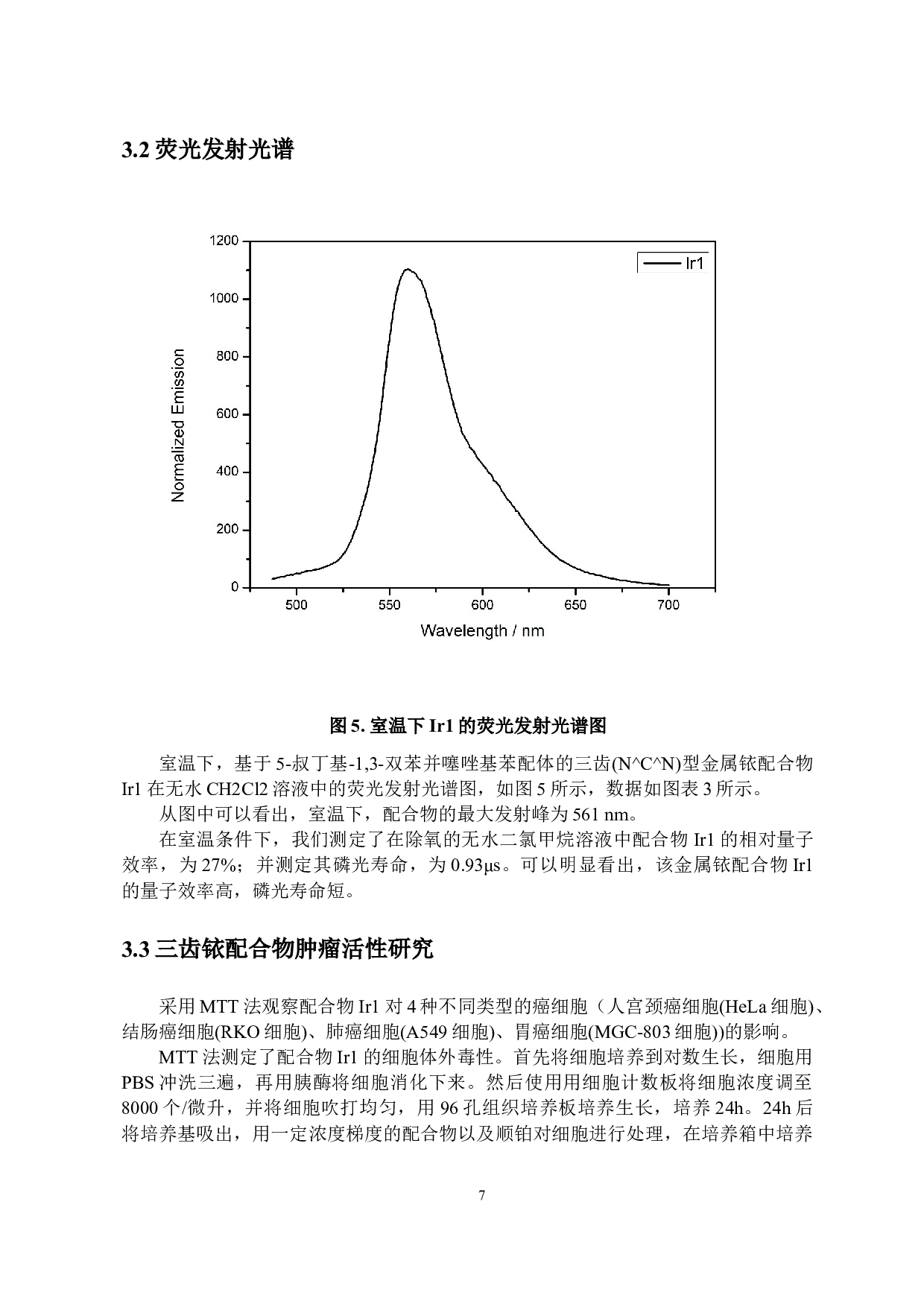 基于5-叔丁基-1,3-双苯并噻唑基苯配体三齿（N^C^N）型金属铱配合物的设计、合成及抗肿瘤活性研究-6432字.docx 第10页
