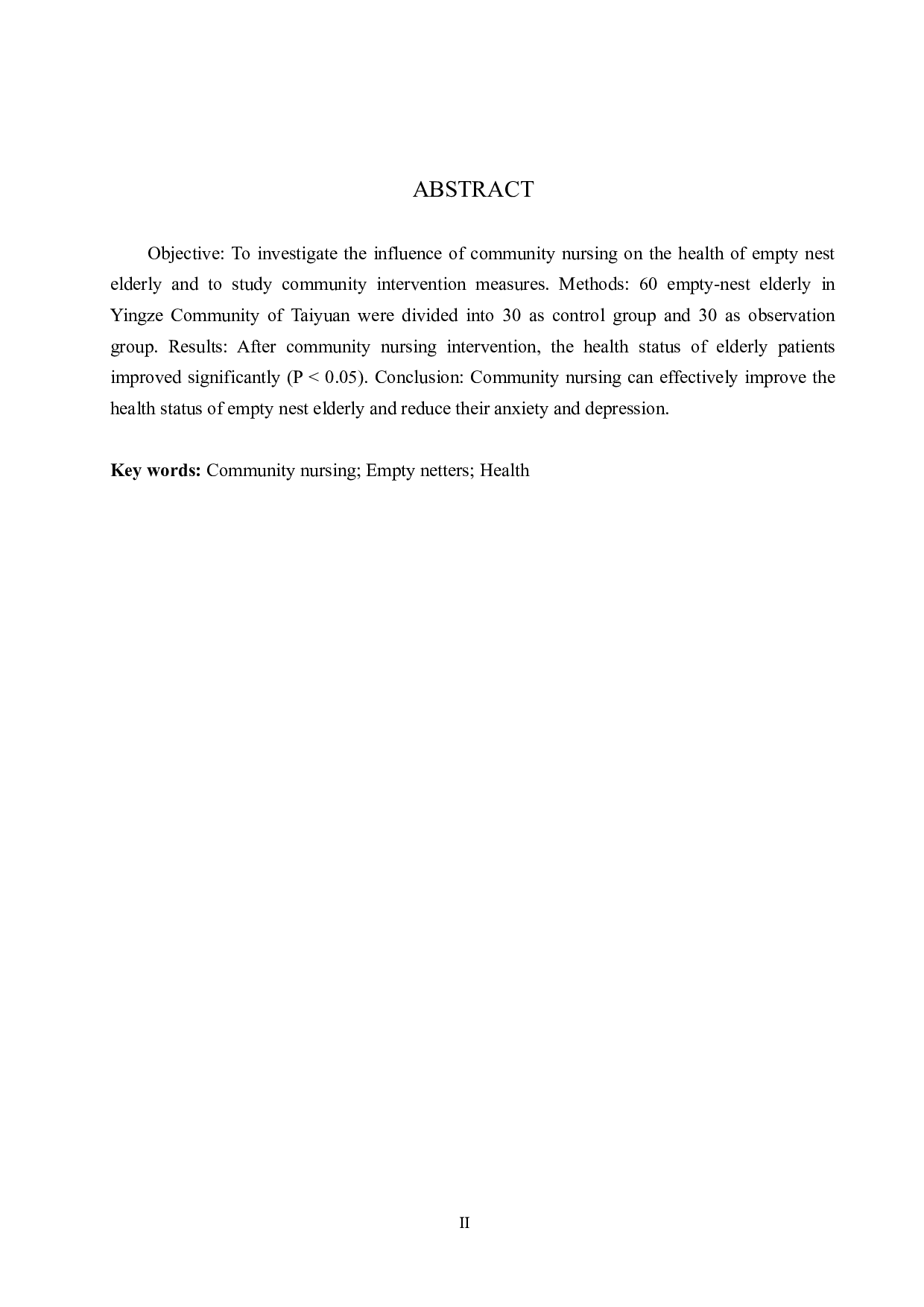 社区护理对空巢老人健康情况影响调查-7519字.doc 第2页