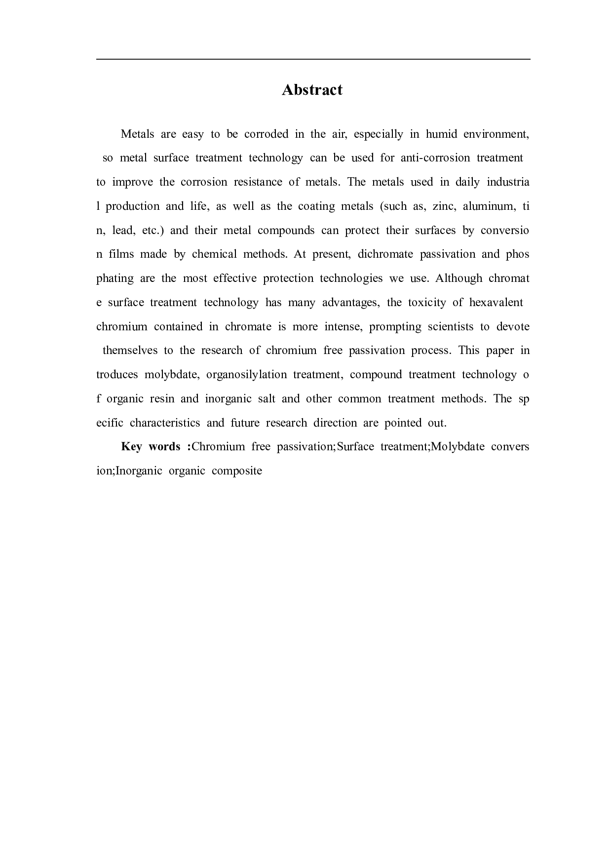 无铬金属表面处理技术的研究现状-6421字.pdf 第3页