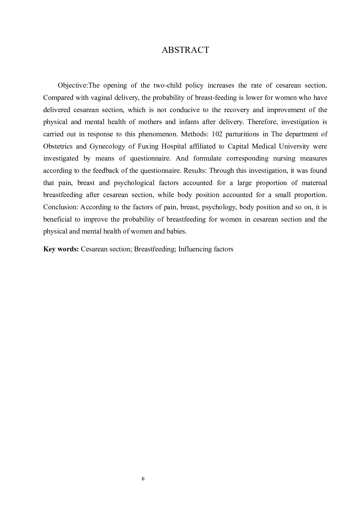 影响剖宫产产妇母乳喂养的因素分析及护理对策-8292字.docx 第2页