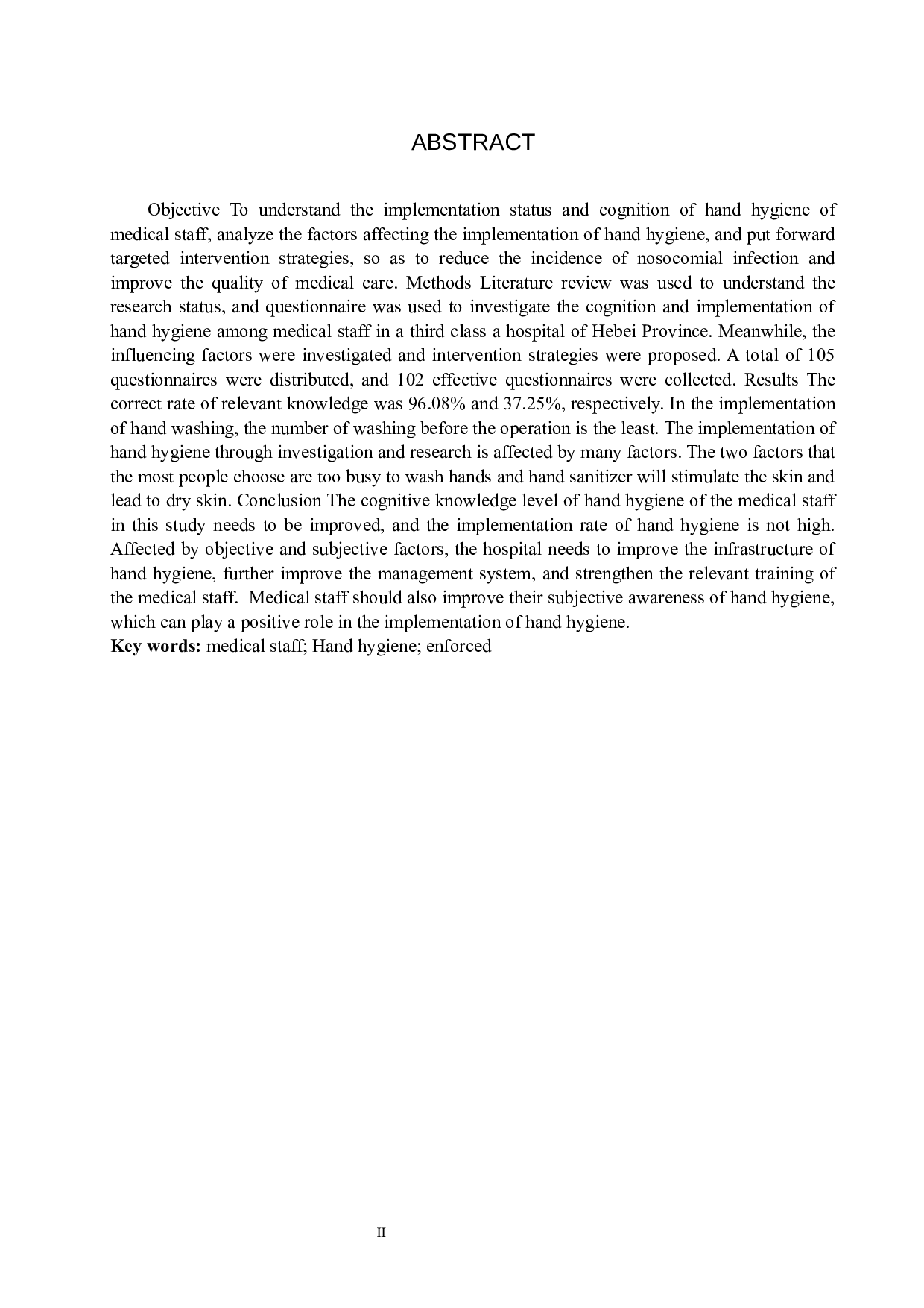 医护人员手卫生认知和执行状况调查及干预策略-8845字.docx 第2页