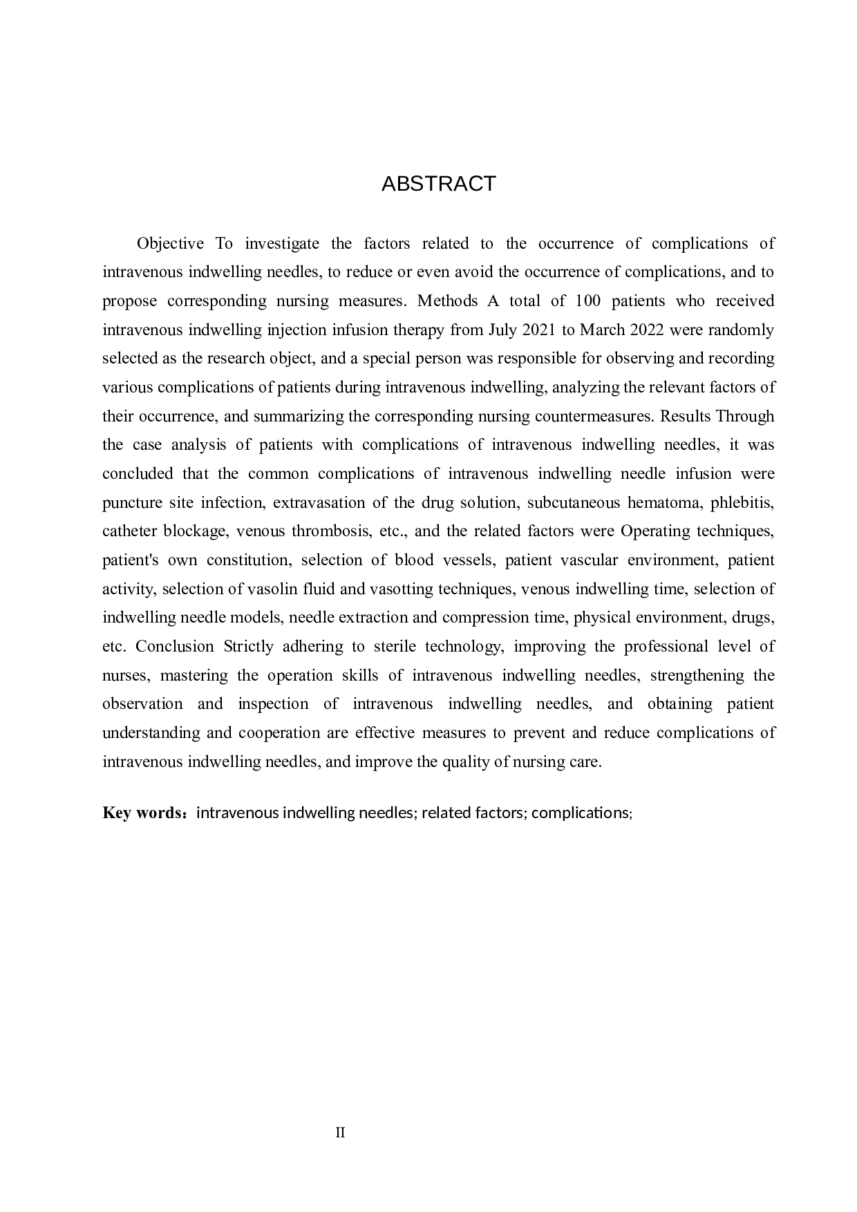 浅析静脉留置针并发症的相关因素及护理对策&mdash;&mdash;以河北省某三甲医院为例-8298字.docx 第2页