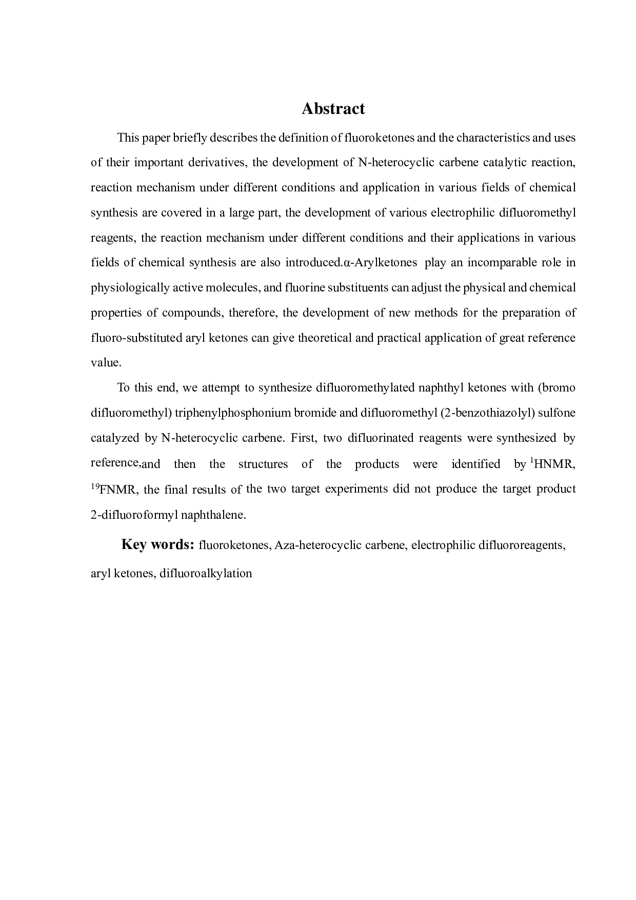 氮杂环卡宾催化的醛与亲电型二氟甲基试剂的交叉偶联反应研究-18701字.pdf 第3页