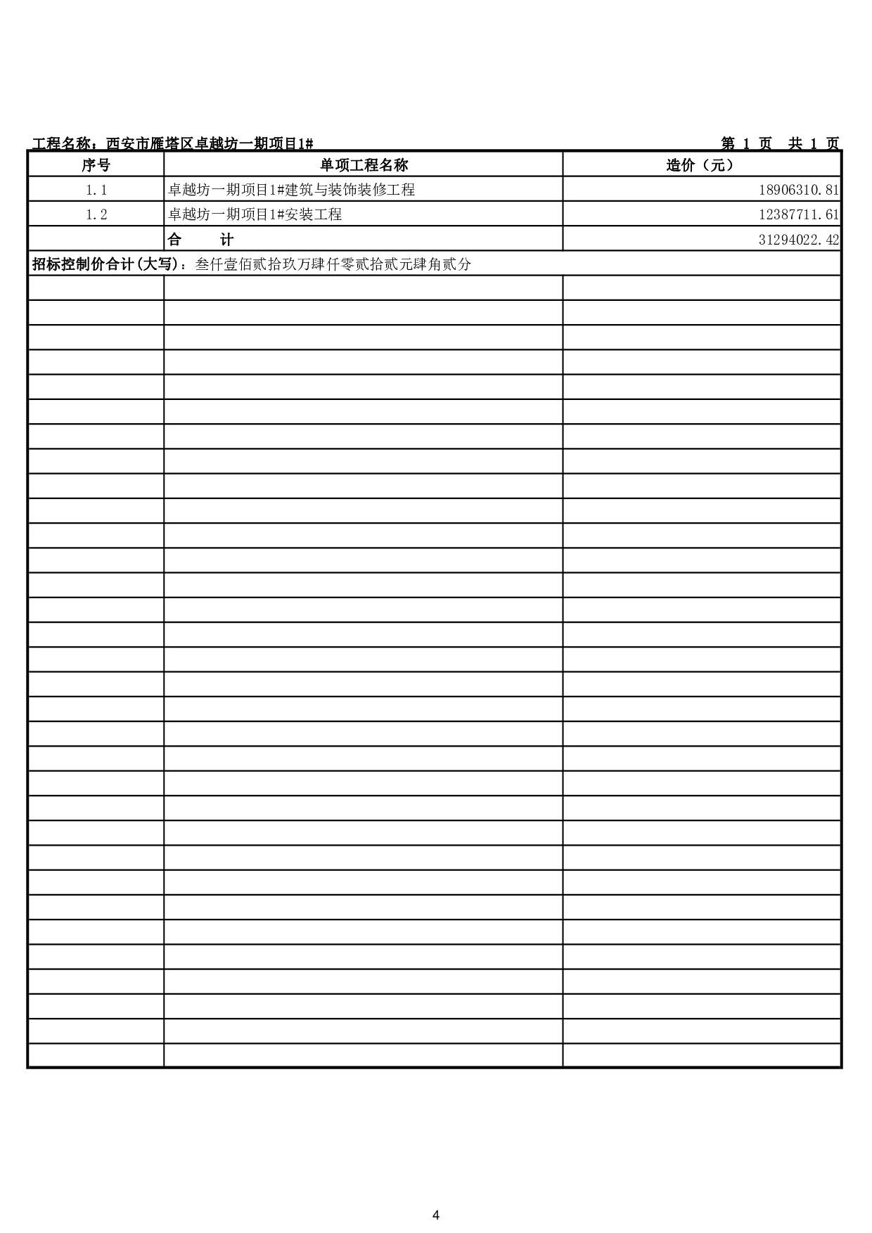 西安市雁塔区卓越坊一期项目1#施工图预算-49039字.pdf 第8页